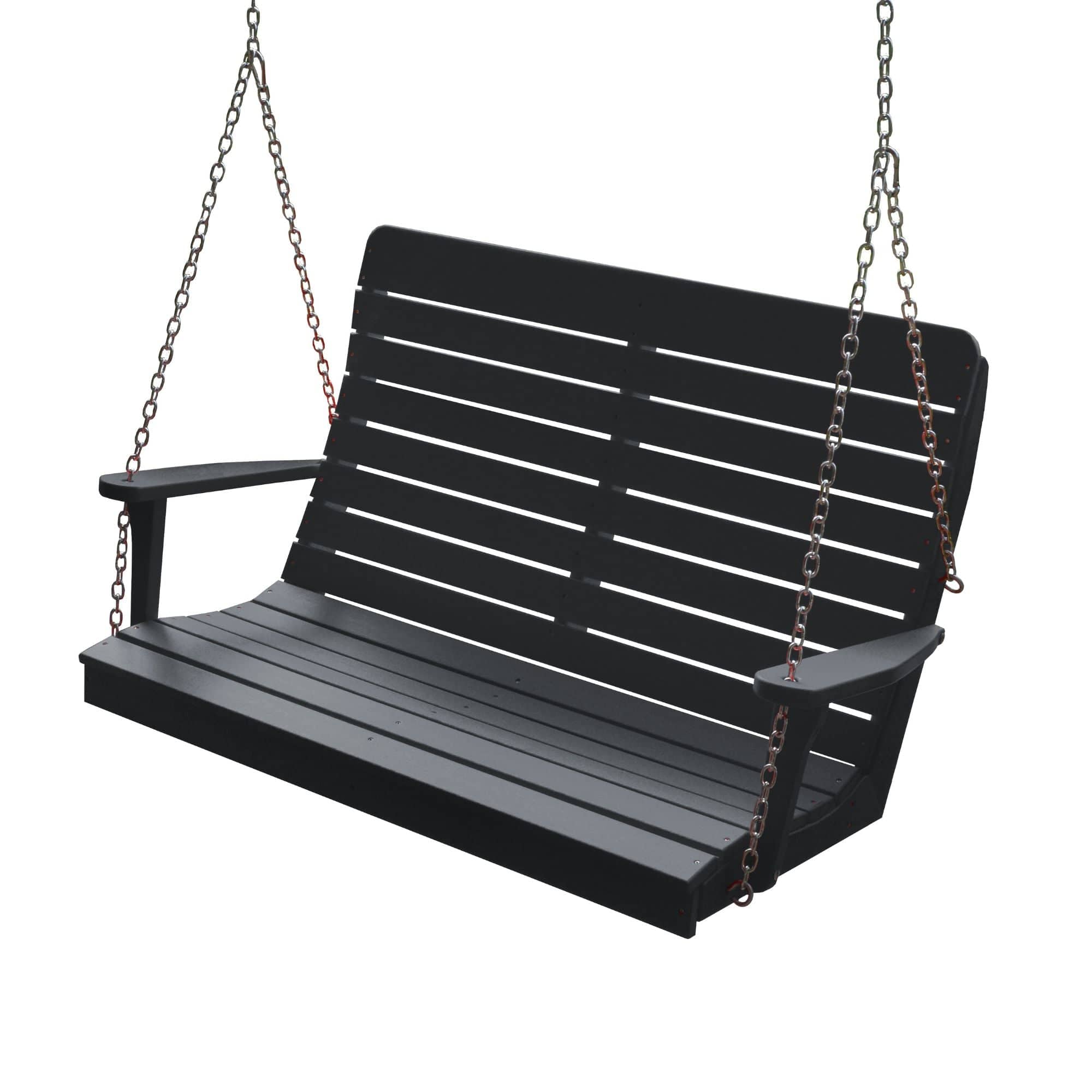 Keystone Amish Co. 4 Foot Salem Composite Poly Porch Swing, Dark Grey