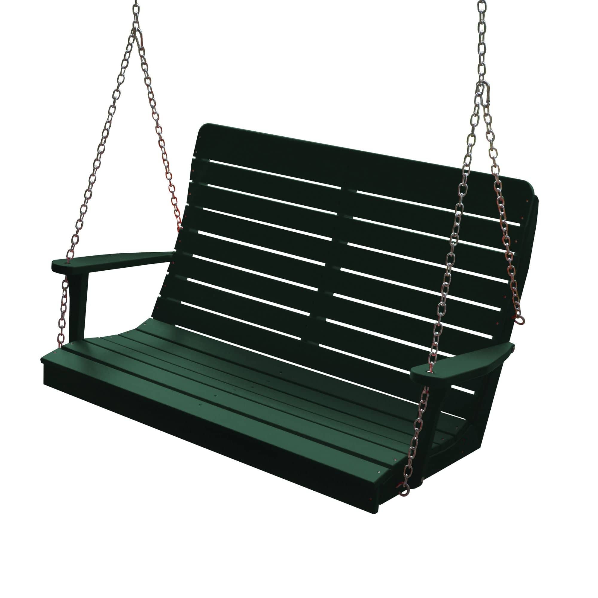 Keystone Amish Co. 4 Foot Salem Composite Poly Porch Swing, Turf Green