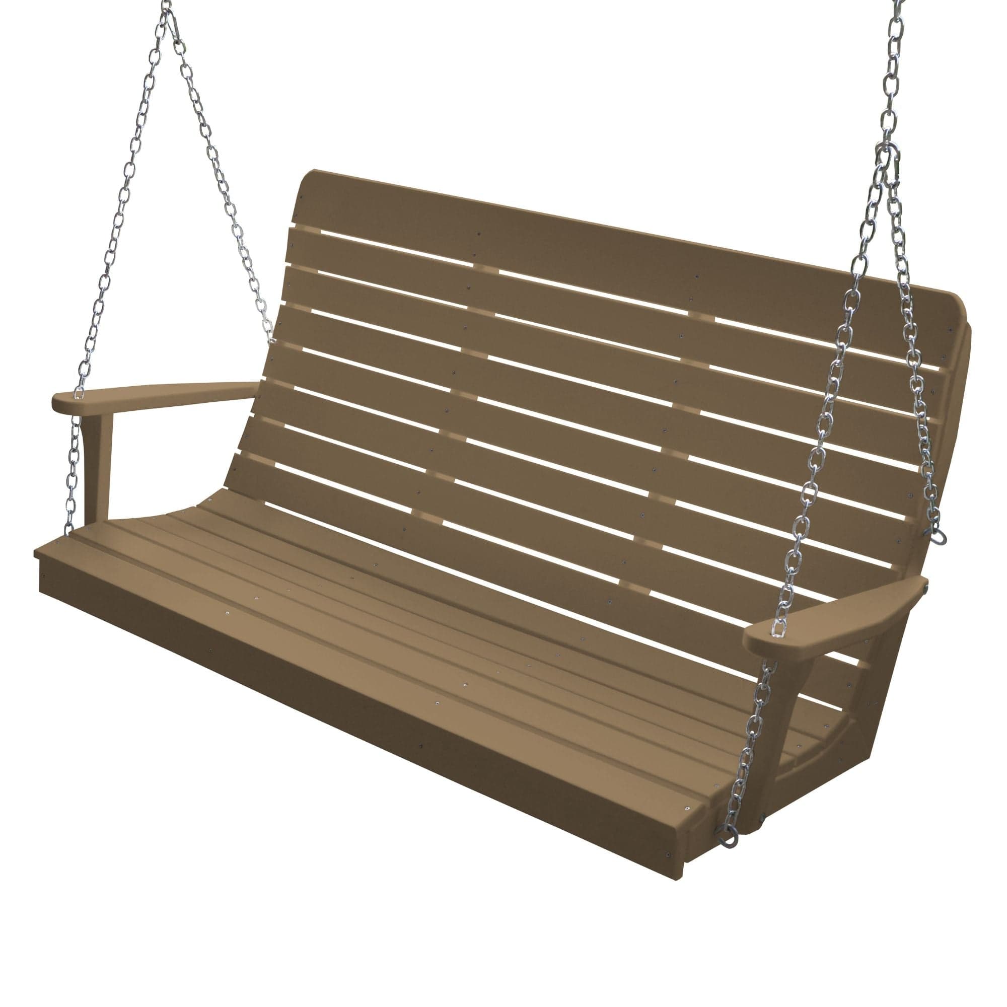 Keystone Amish Co. 5 Foot Salem Composite Poly Porch Swing, Weathered Wood