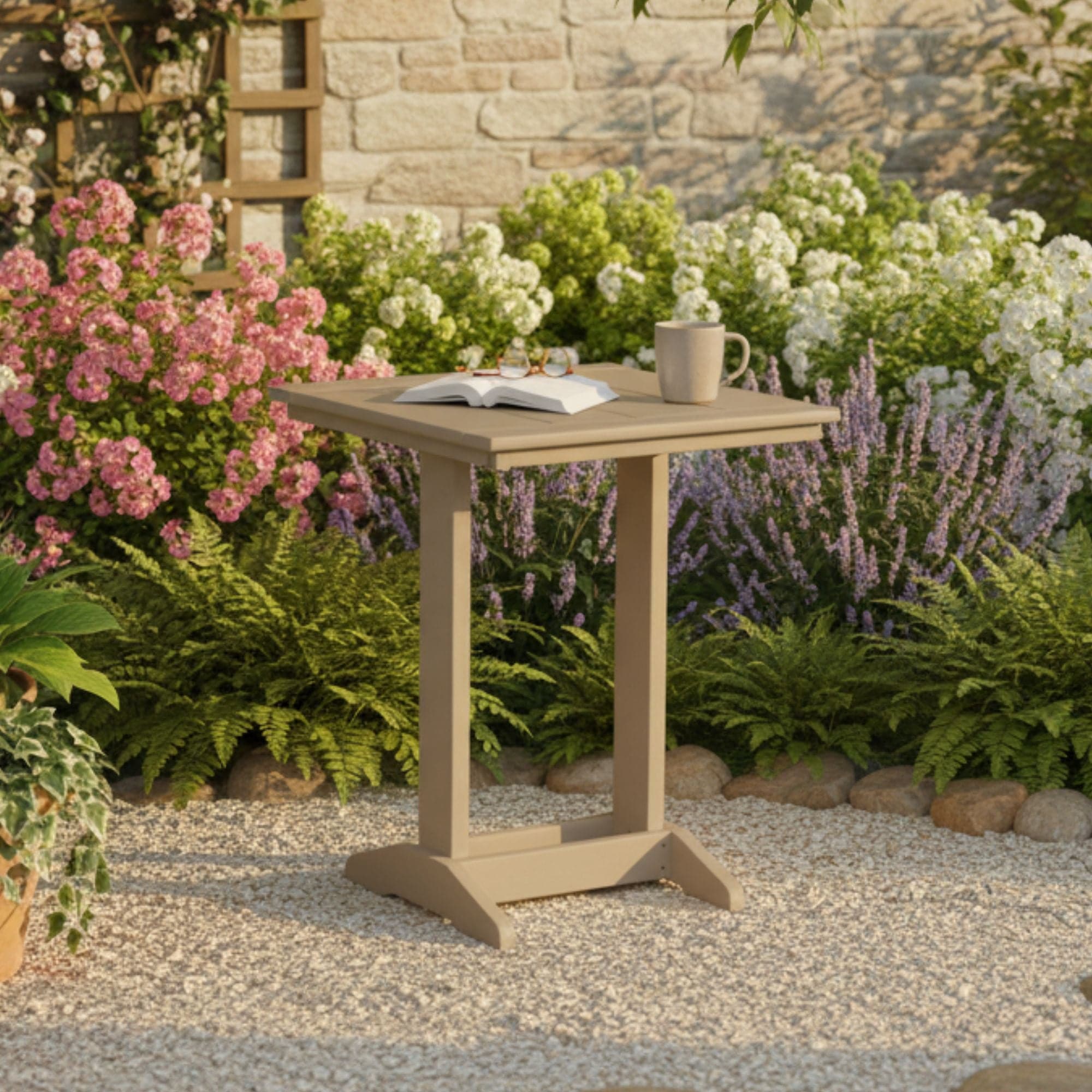 Keystone Amish Co. Poly Composite Square Balcony/Counter Height Side Table