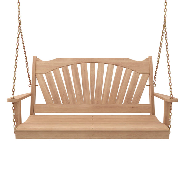 Keystone Amish Co. 4 Foot Sunburst Red Cedar Porch Swing With Cupholders