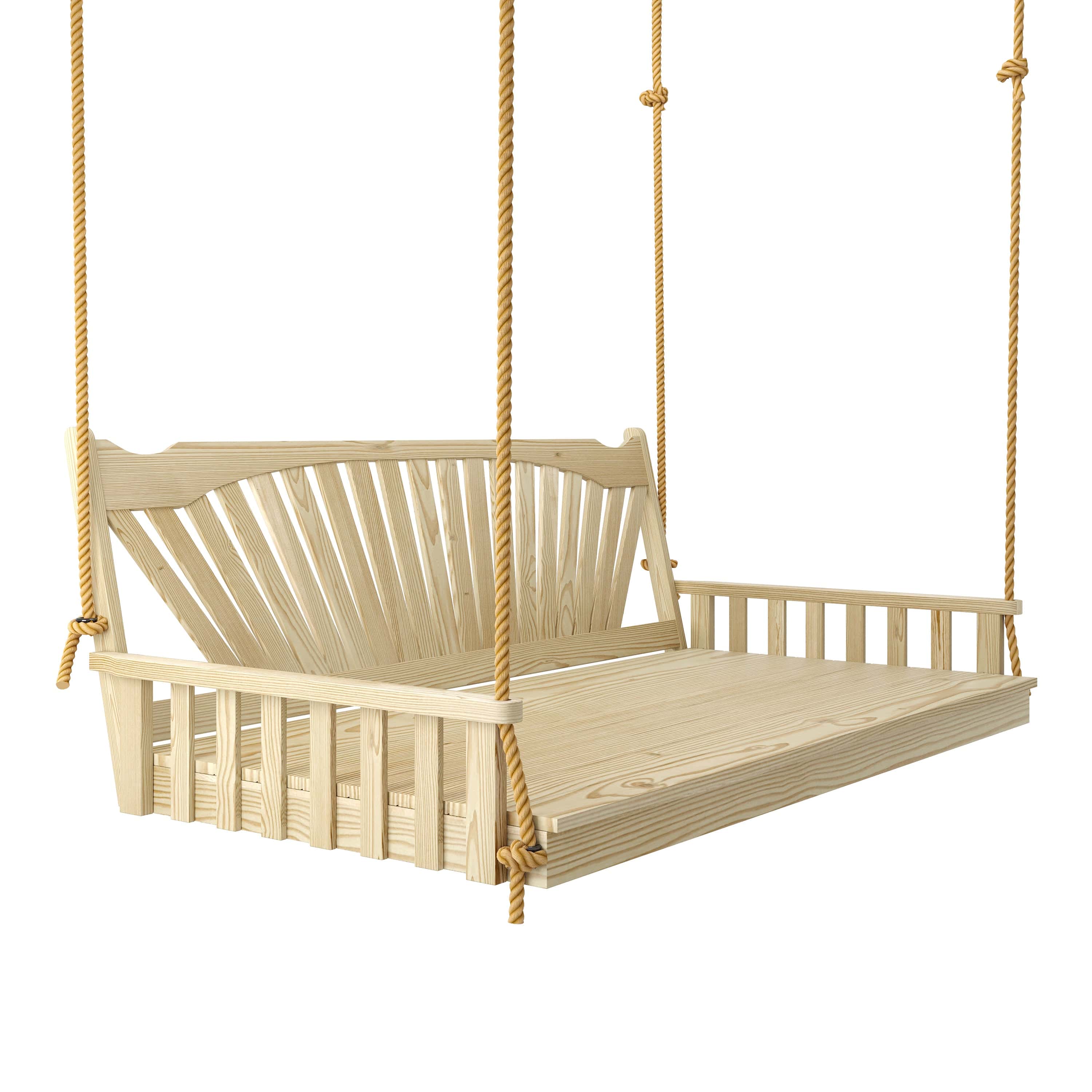 Keystone Amish Co. 6 Foot Sunburst Porch Swing Bed, Unfinished