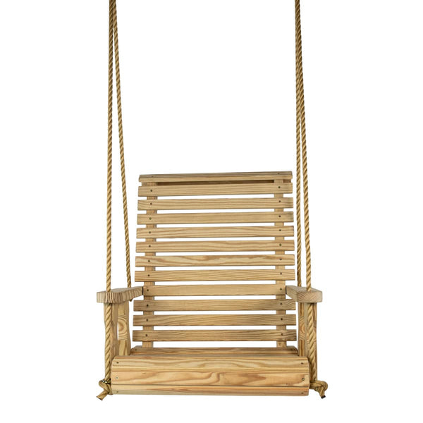 Amish Casual Heavy Duty Unfinished Clearcoat Roll Back Swing Chair