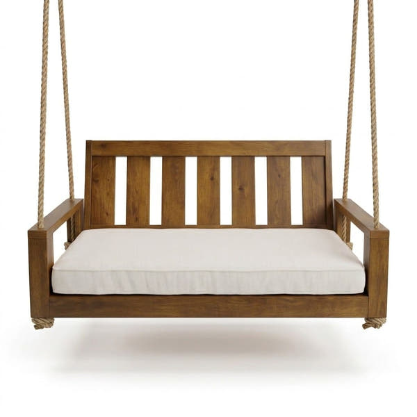 Amish Casual Twin Uptown Porch Swing Bed in Clearcoat Oak Stain
