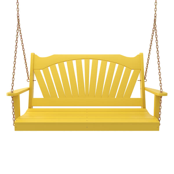 Keystone Amish Co. Sunburst Porch Swing, 6 Foot, Yellow