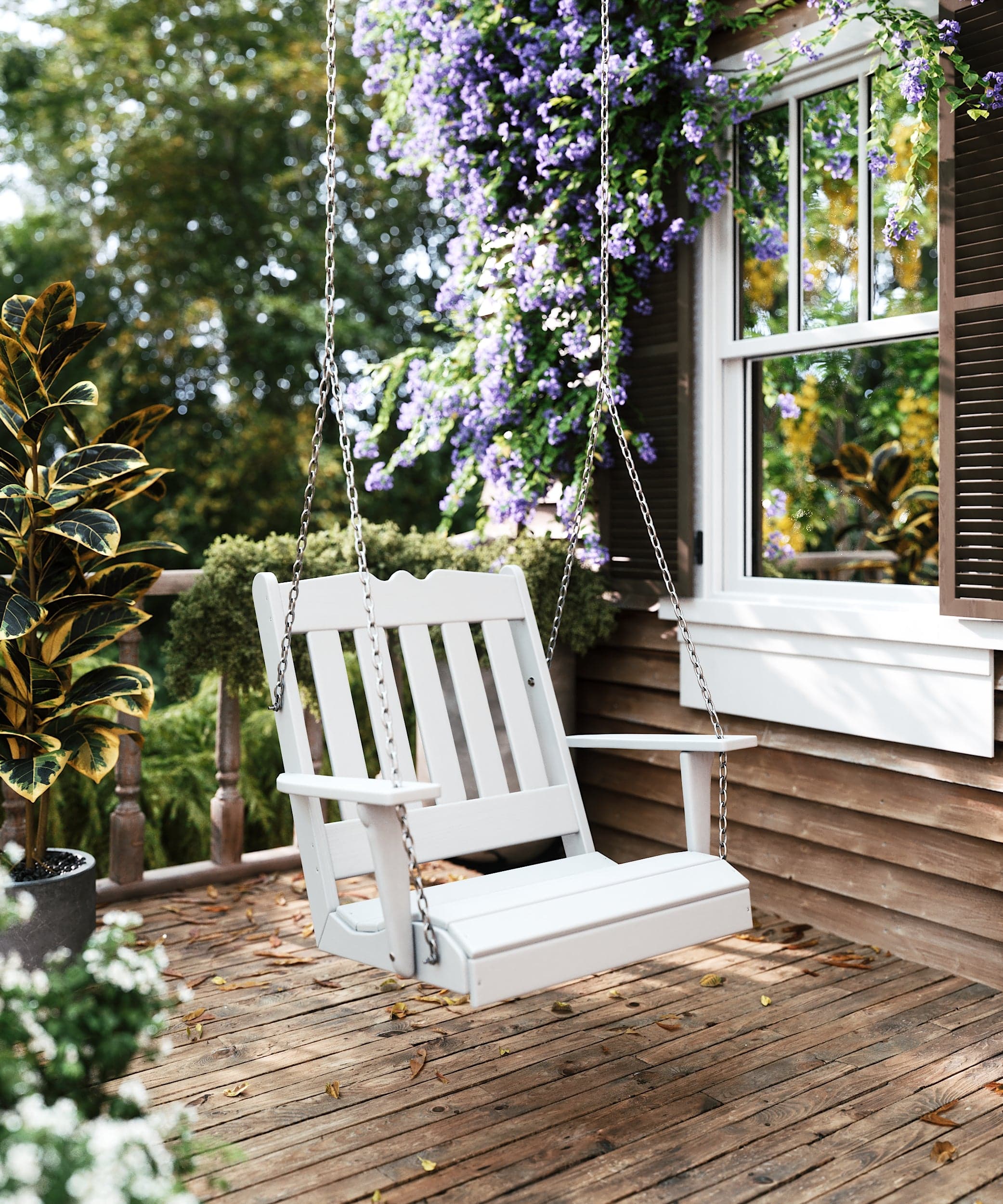 Keystone Amish Co. York Recycled Plastic Swing Chair, Aruba