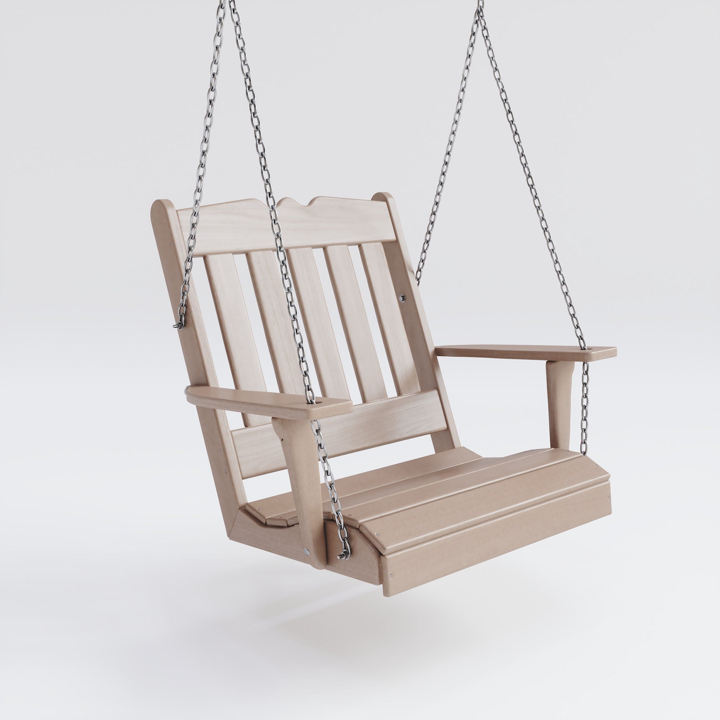 Keystone Amish Co. York Recycled Plastic Swing Chair, Weathered Wood