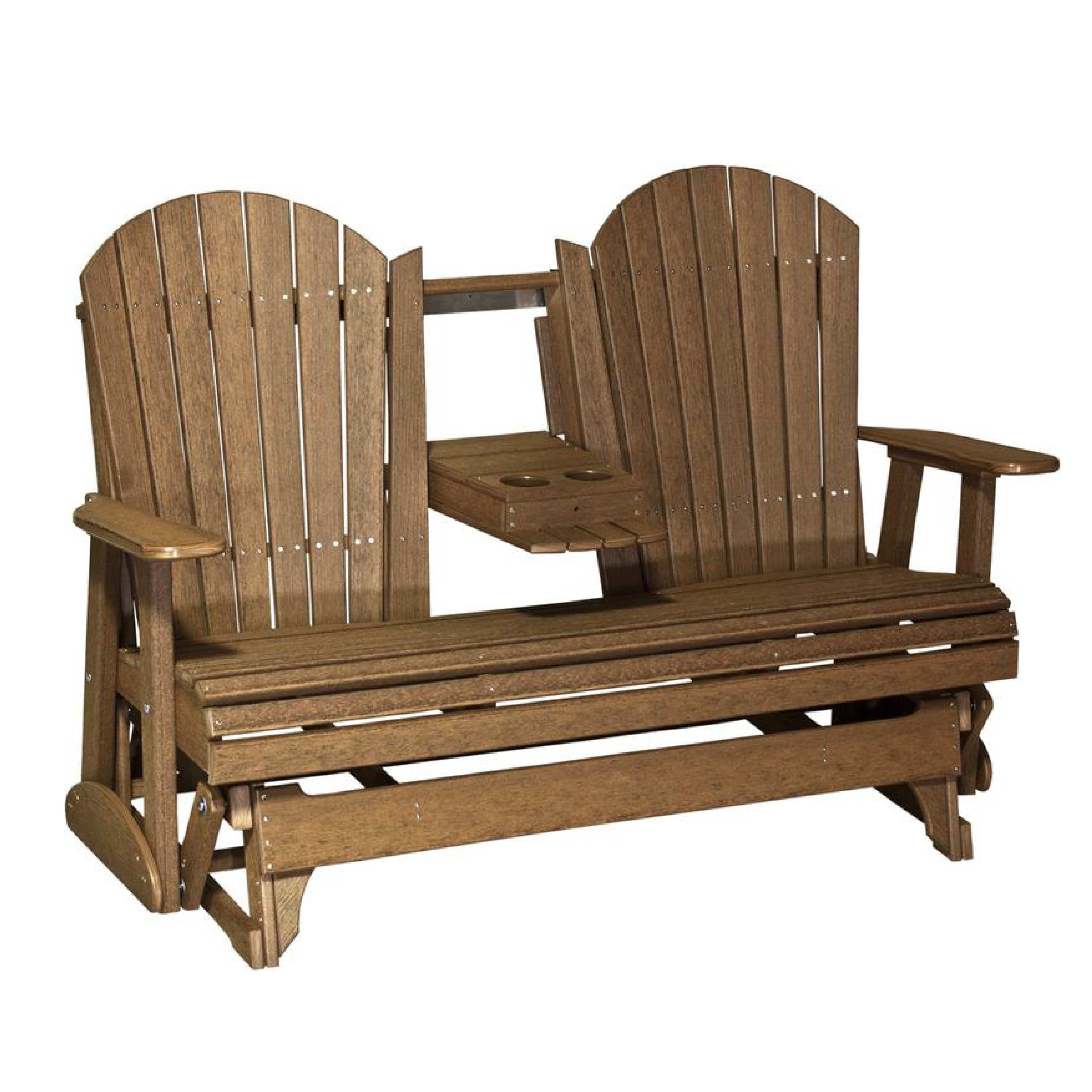 LuxCraft Adirondack Console 5-Foot Poly Composite Patio Glider