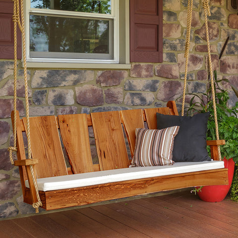 A&L Furniture Co. Rustic Live Edge Porch Swing