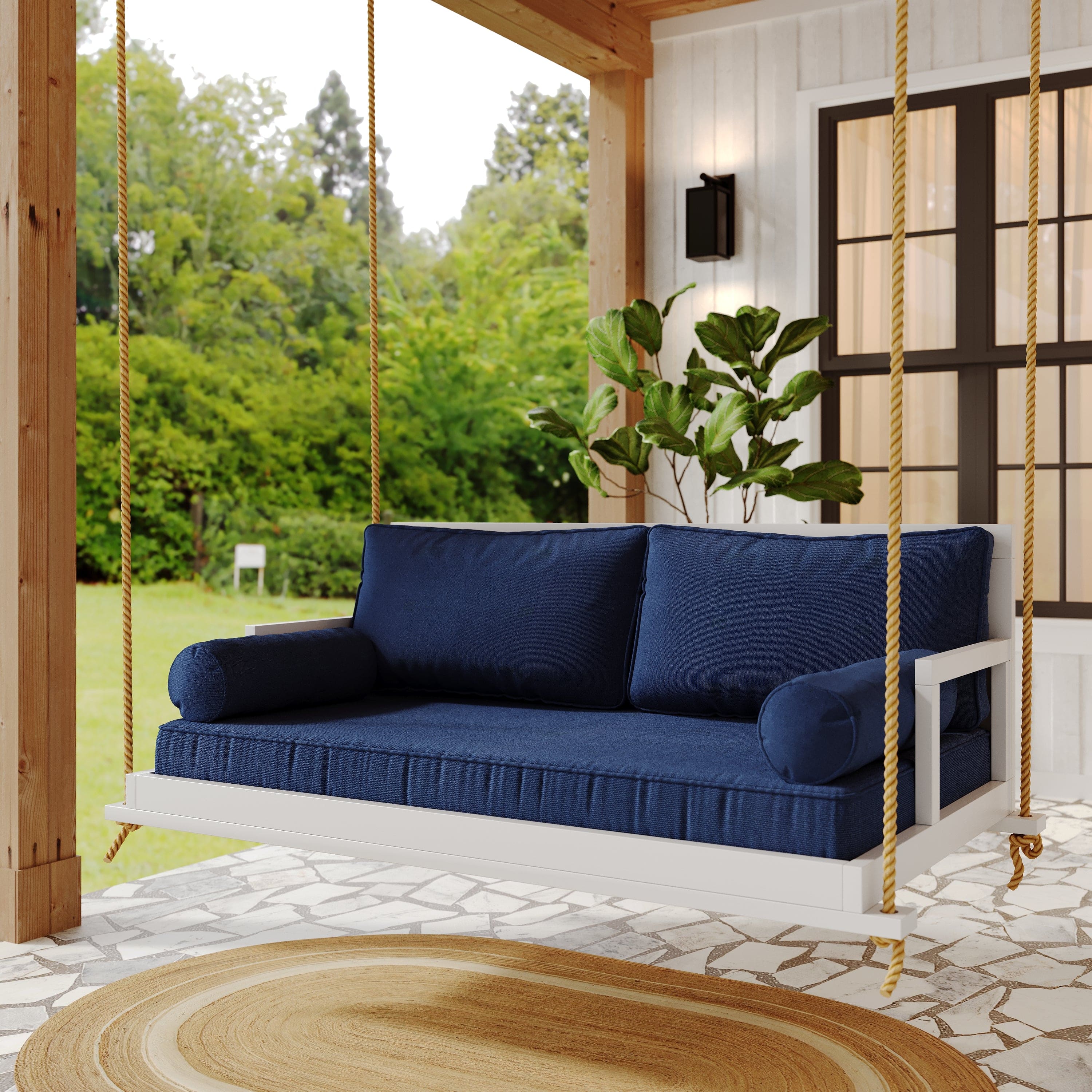 Amish Casual Stratford Swing Bed in Pure White