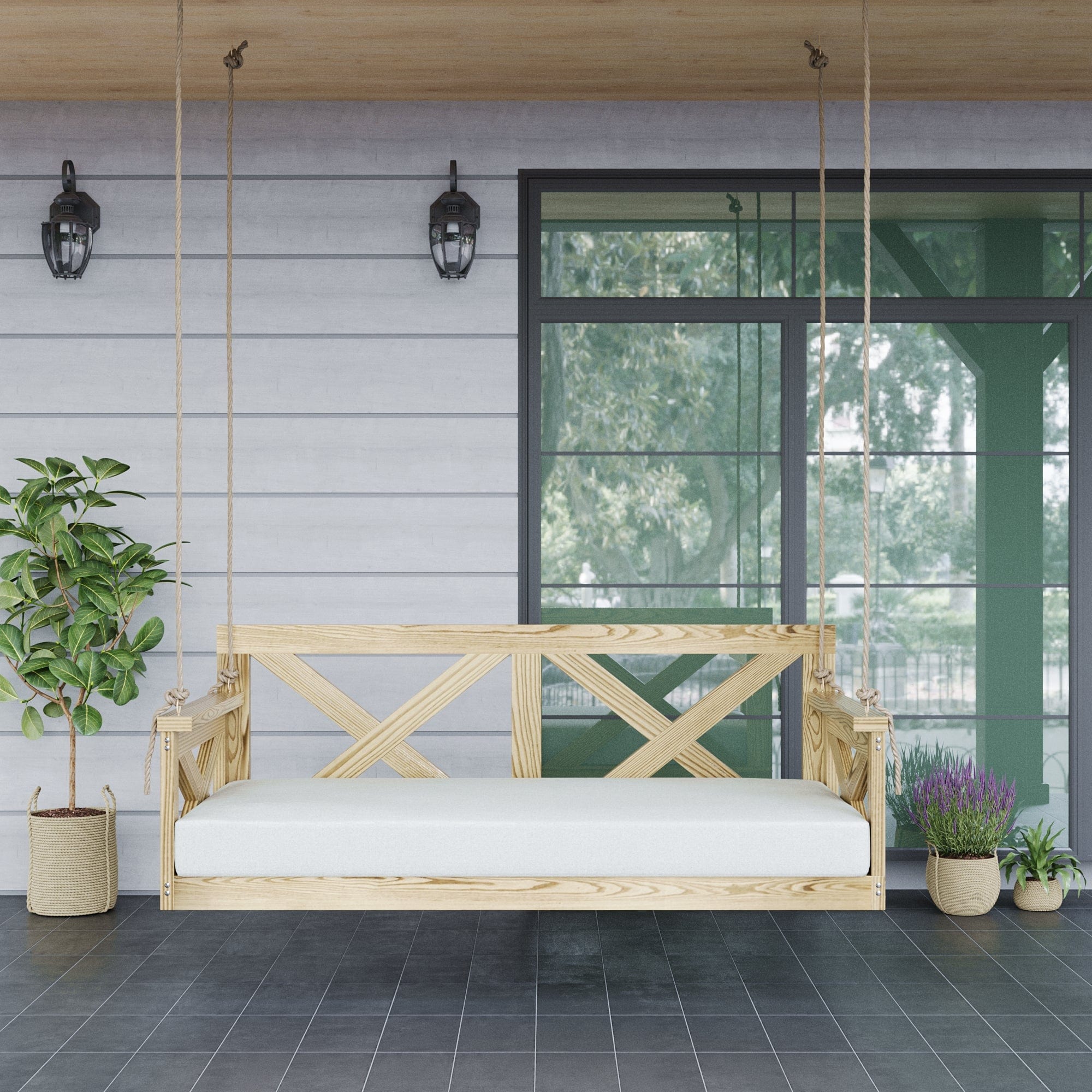 Amish Casual The Bradford Twin Swing Bed Unfinished