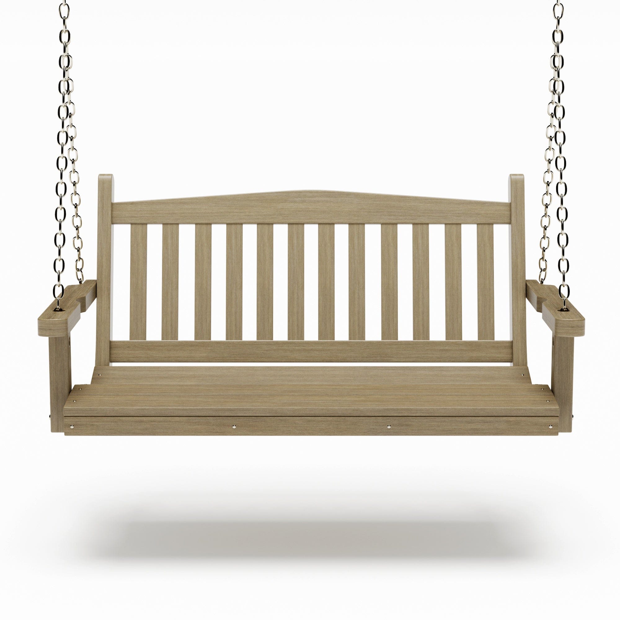 SimplyPoly 4 Foot Amish Made Mission Recycled Plastic Porch Swing, Birchwood Wood Grain