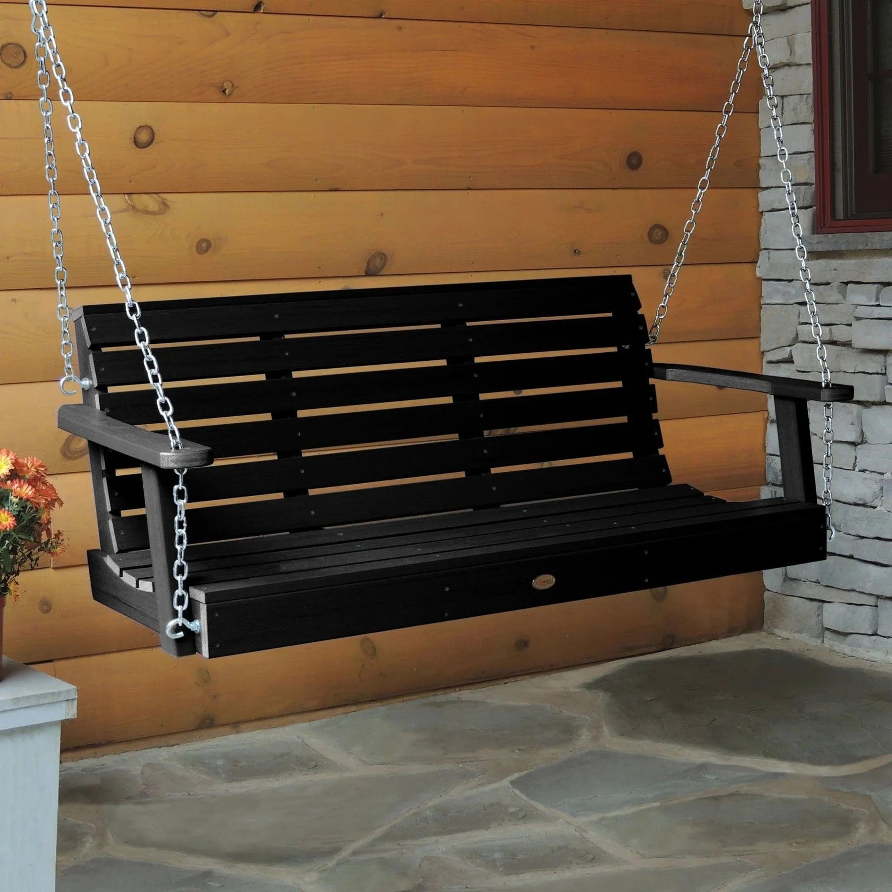 Highwood USA Weatherly Plastic White Patio Swing