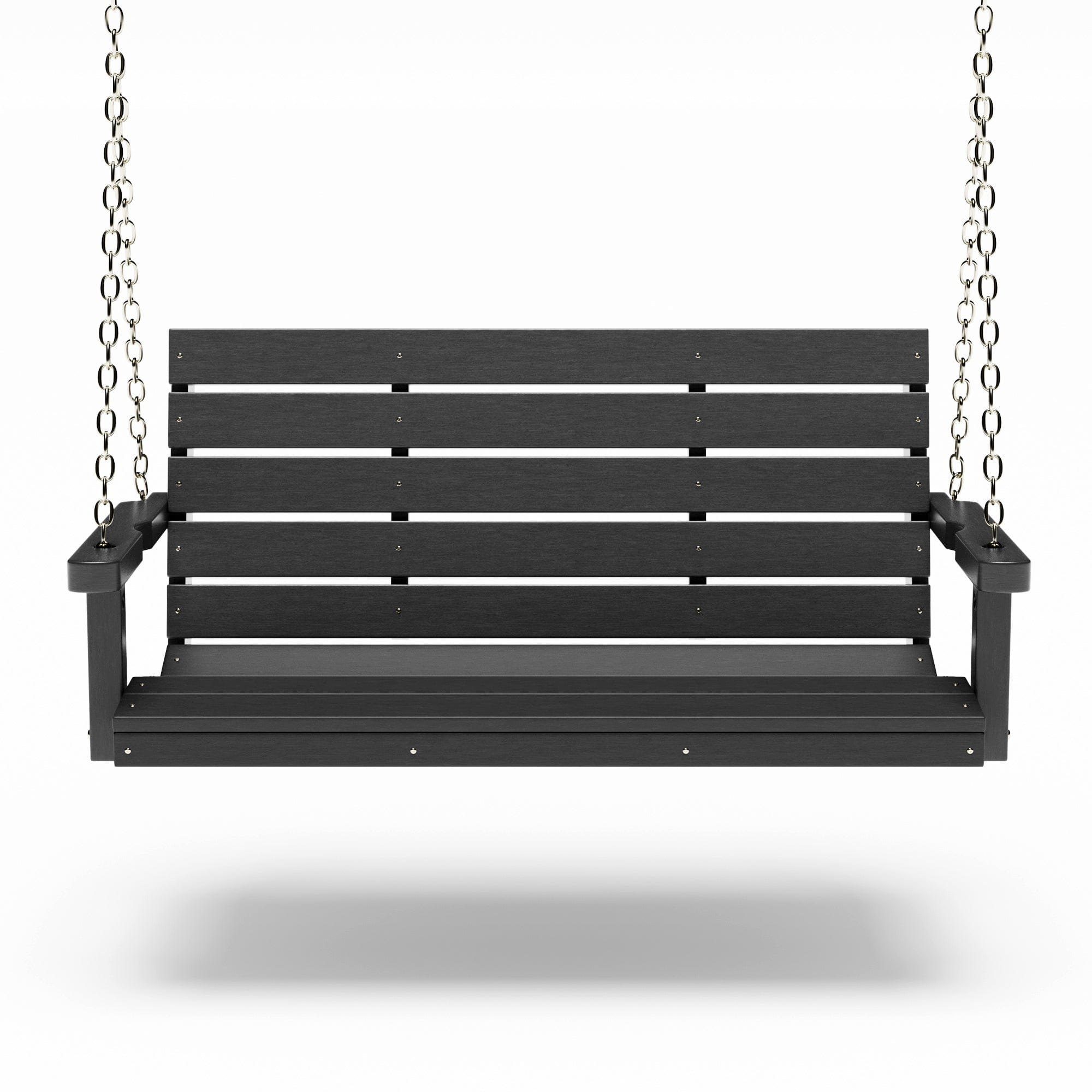 SimplyPoly 4 Foot Amish Made Signature Recycled Plastic Porch Swing, Black
