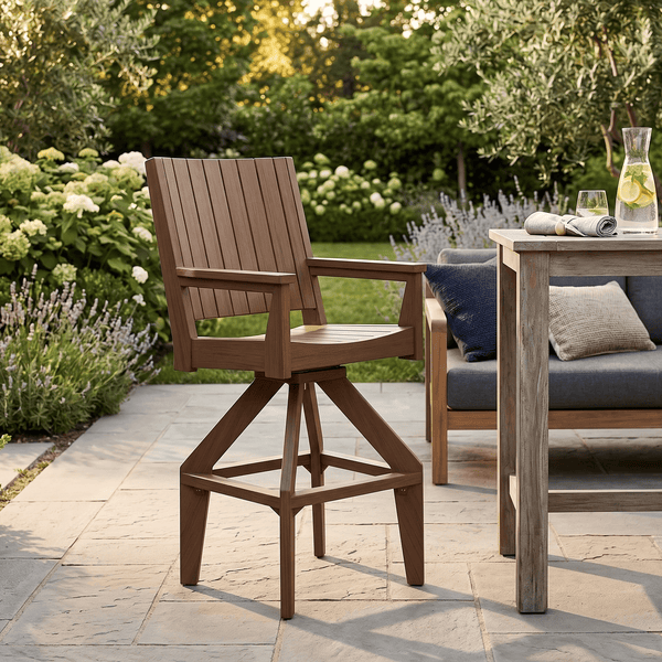 Berlin Gardens Mayhew Outdoor Poly Lumber Chat Extra Tall Swivel Chair