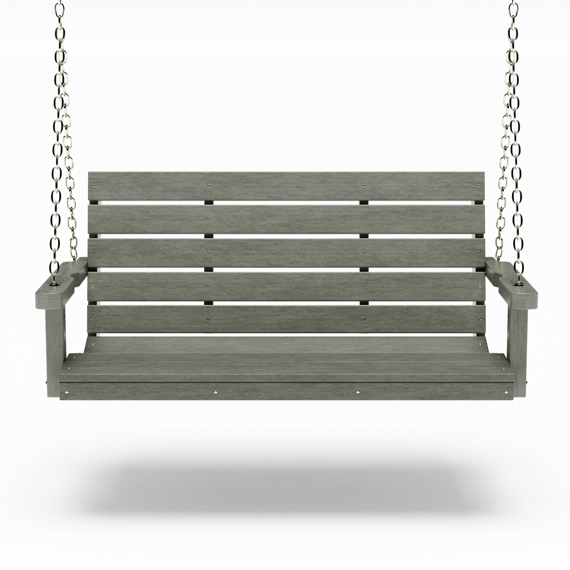 SimplyPoly 4 Foot Amish Made Signature Recycled Plastic Porch Swing, Dark Grey