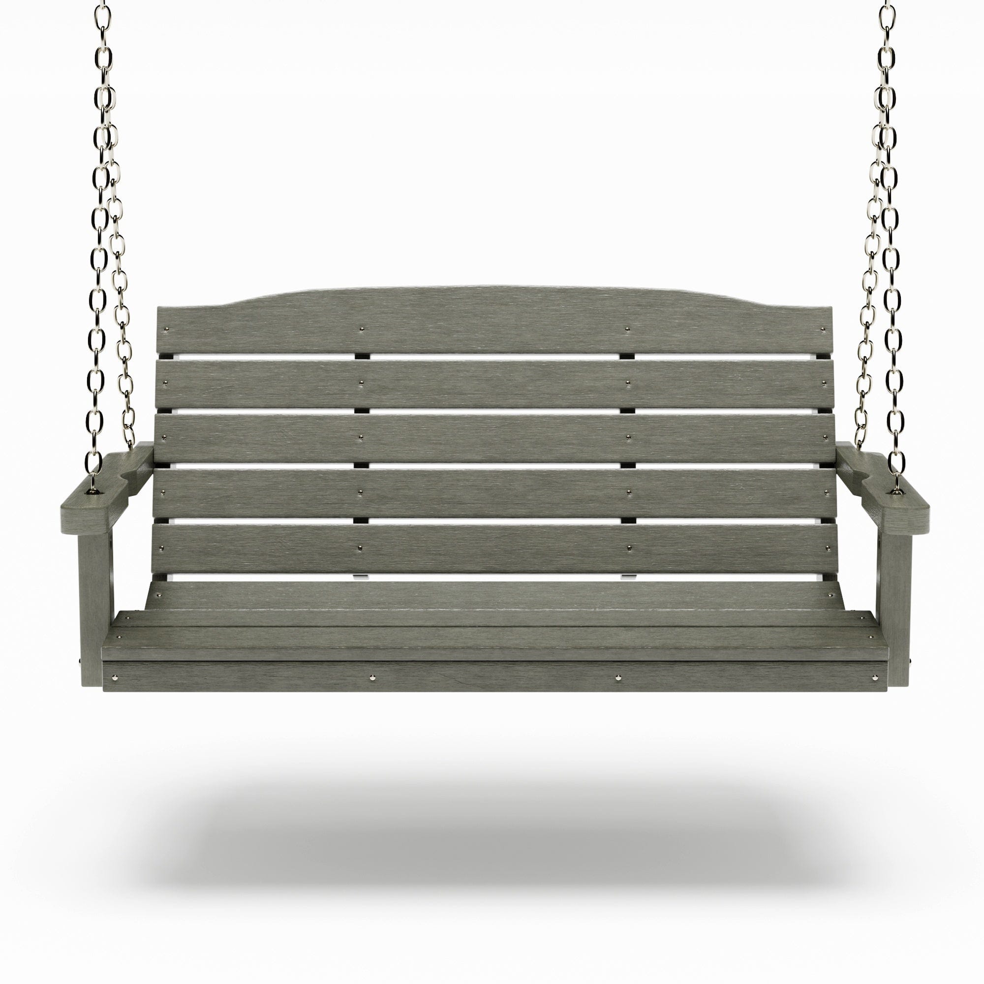 SimplyPoly 4 Foot Amish Made Classic Recycled Plastic Porch Swing, Dark Grey