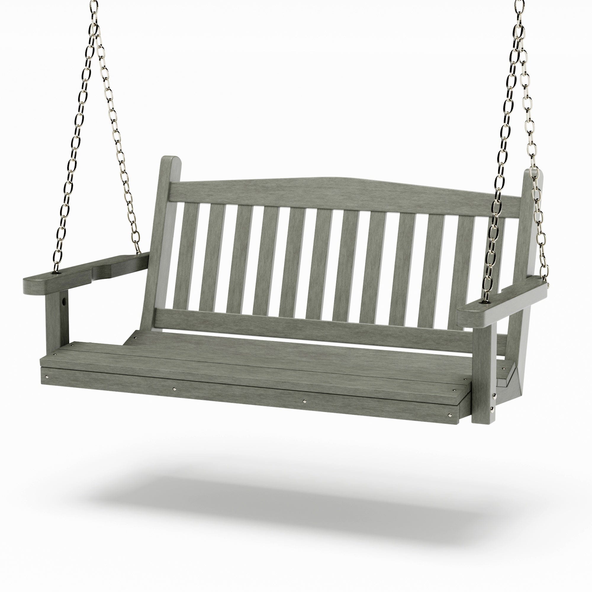 SimplyPoly 4 Foot Amish Made Mission Recycled Plastic Porch Swing, Dark Grey