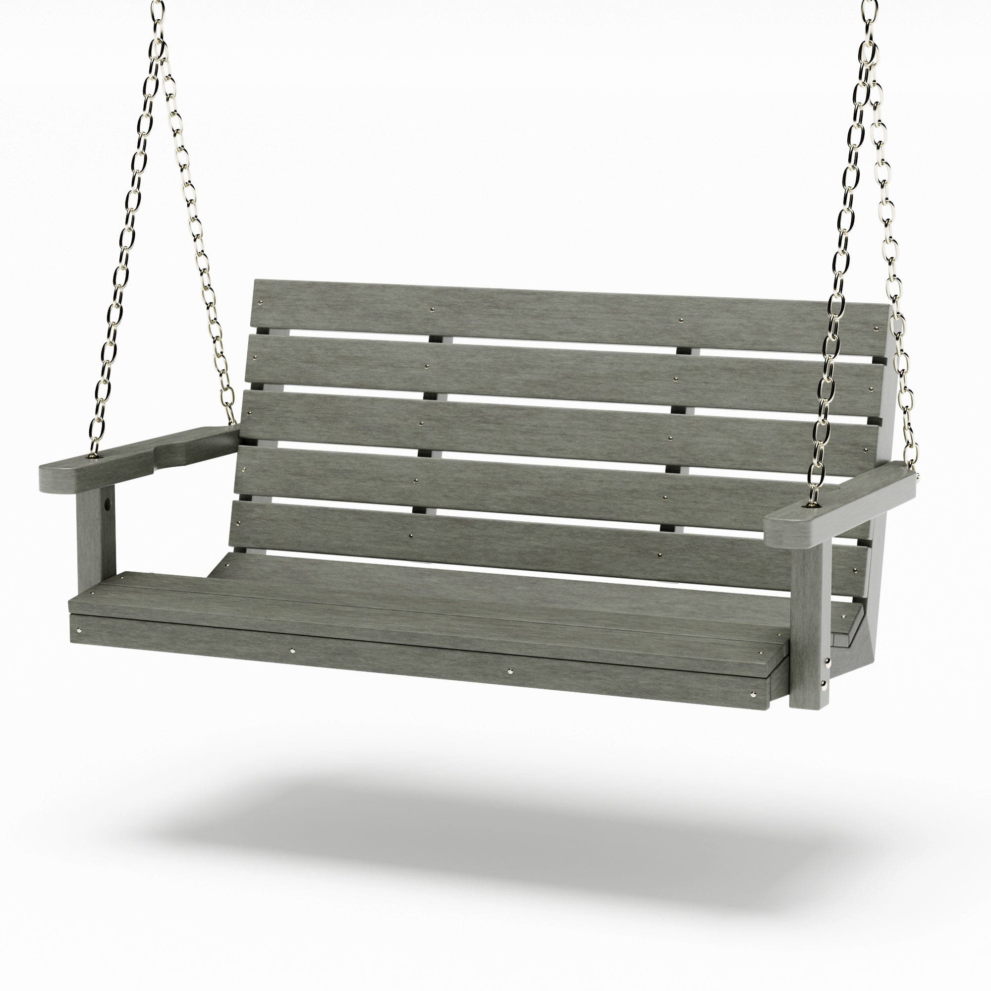 SimplyPoly 4 Foot Amish Made Signature Recycled Plastic Porch Swing, Dark Grey