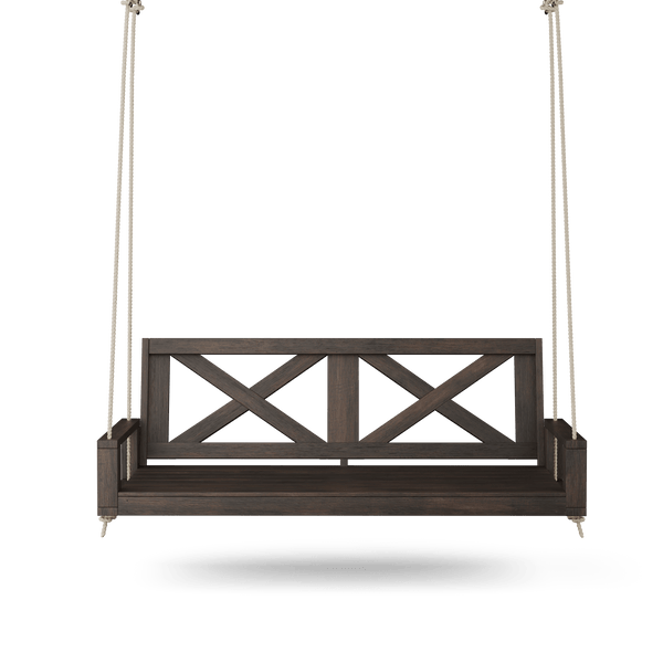 Amish Casual Malvern Porch Swing Bed, 5 Ft Dark Walnut with Clearcoat