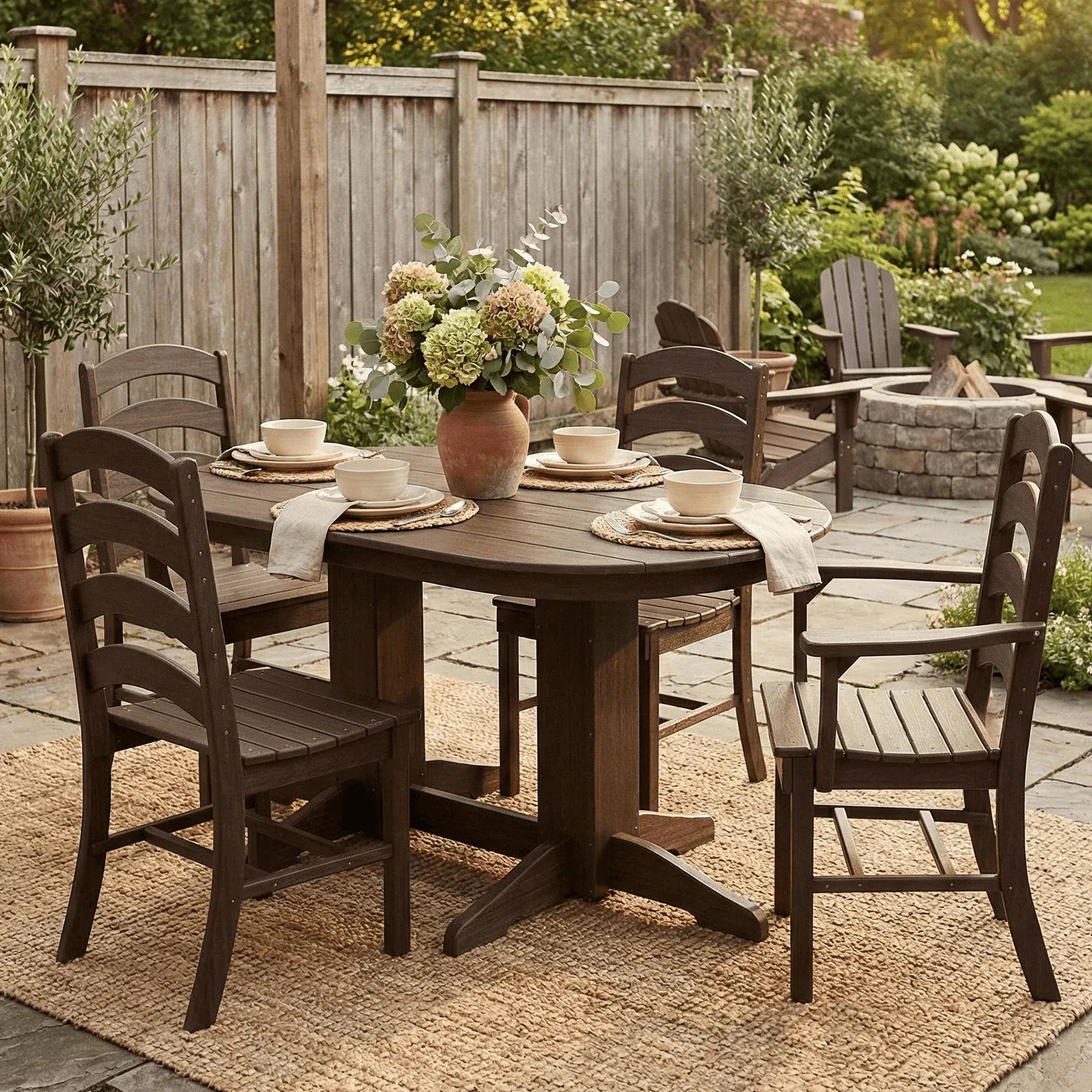 Keystone Amish Co. Josie 5-Piece Oval Poly Outdoor Dining Set