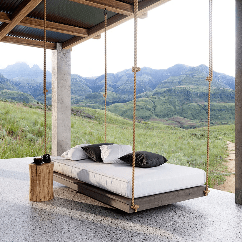 Keystone Amish Co. Laguna Twin Size Cedar Daybed Swing With Ropes The Porch Swing Company