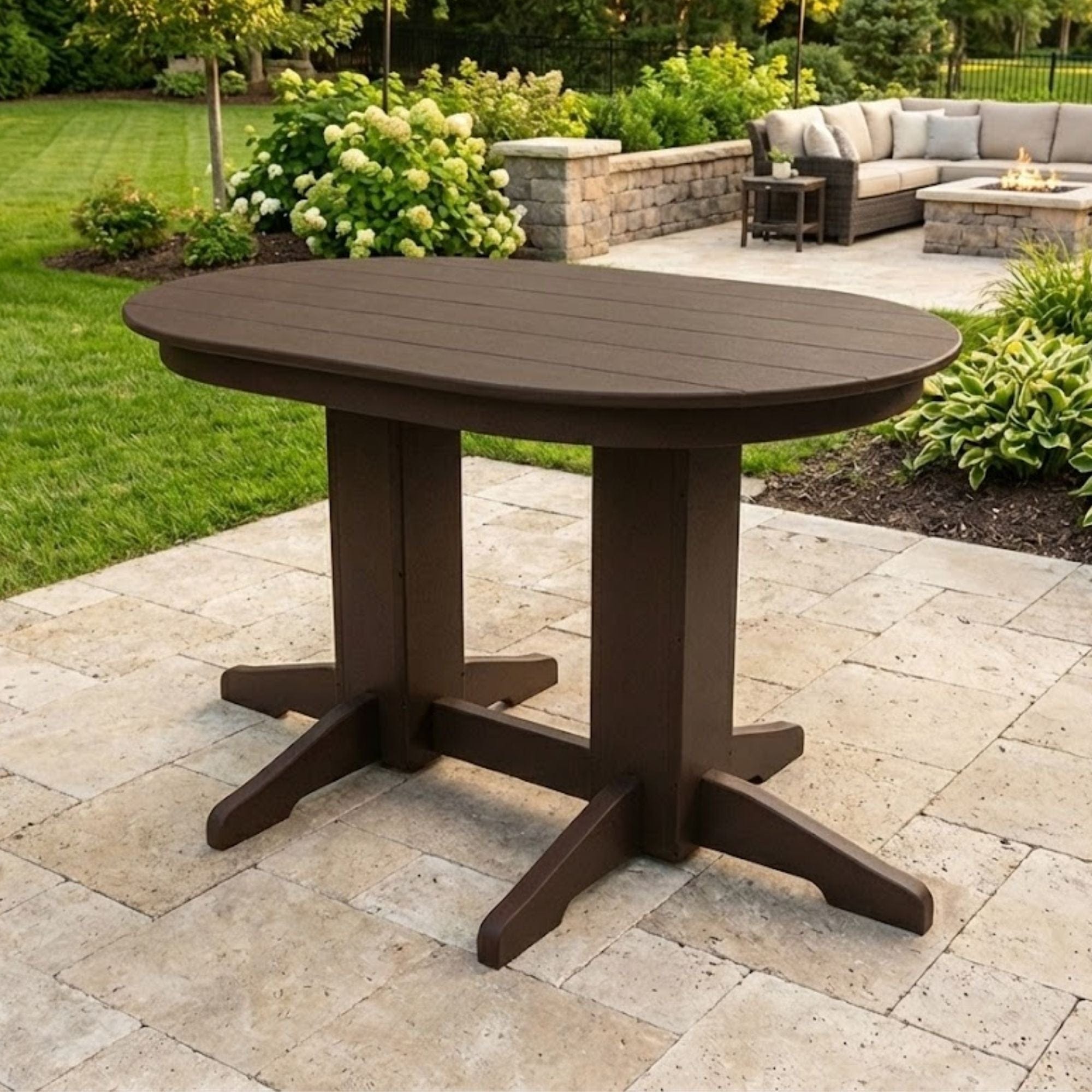 Keystone Amish Co. Poly Composite Oval Outdoor Counter Height Table