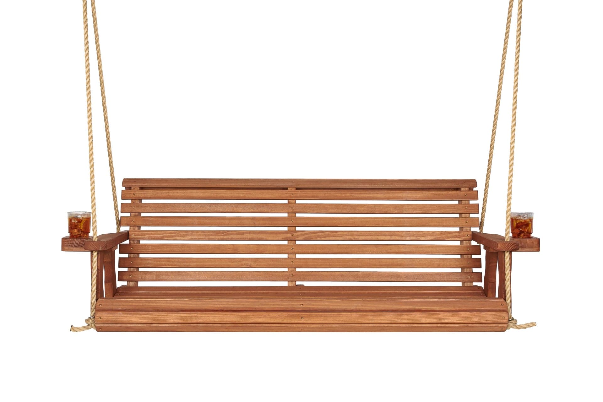 Amish Casual 4 Foot Roll Back Porch Swing in Cedar with Clearcoat