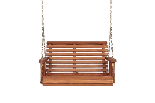 Amish Casual 3 Foot Roll Back Porch Swing in Cedar with Clearcoat