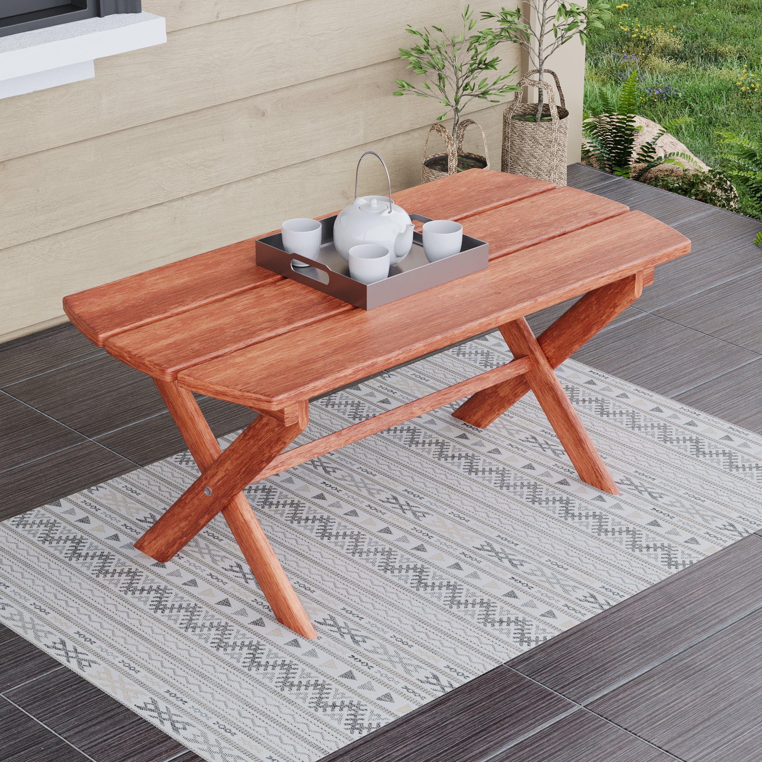 Keystone Amish Co. Folding Oval Red Cedar Coffee Table