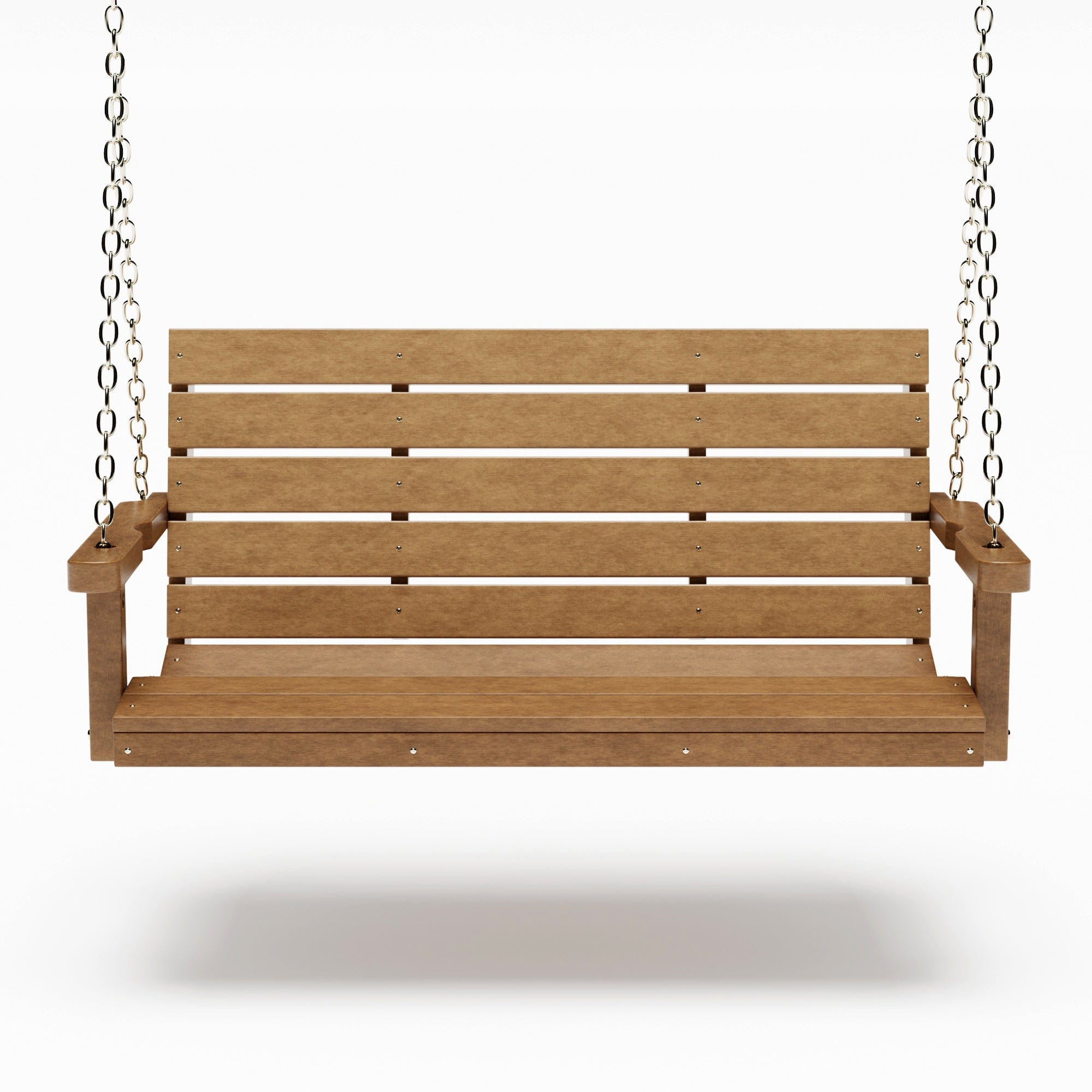 SimplyPoly 4 Foot Amish Made Signature Recycled Plastic Porch Swing, Tudor Brown