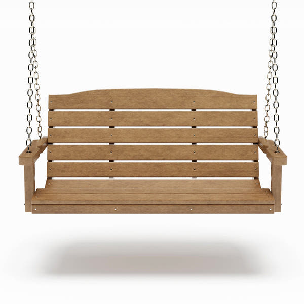 SimplyPoly 5 Foot Amish Made Classic Recycled Plastic Porch Swing, Tudor Brown