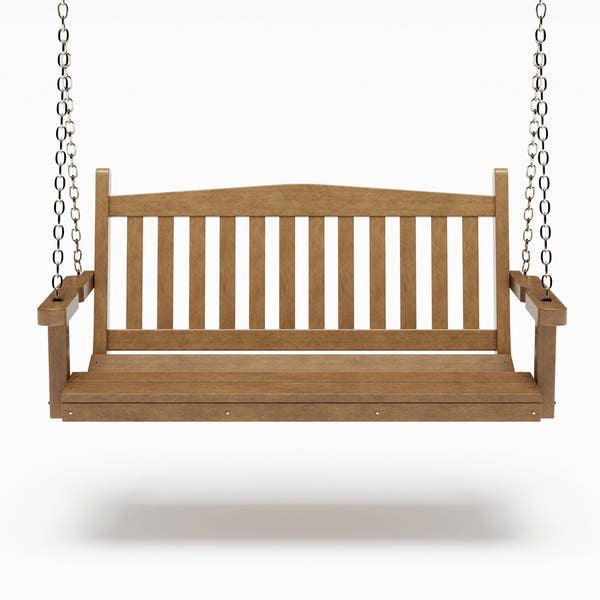 SimplyPoly 5 Foot Amish Made Mission Recycled Plastic Porch Swing, Tudor Brown