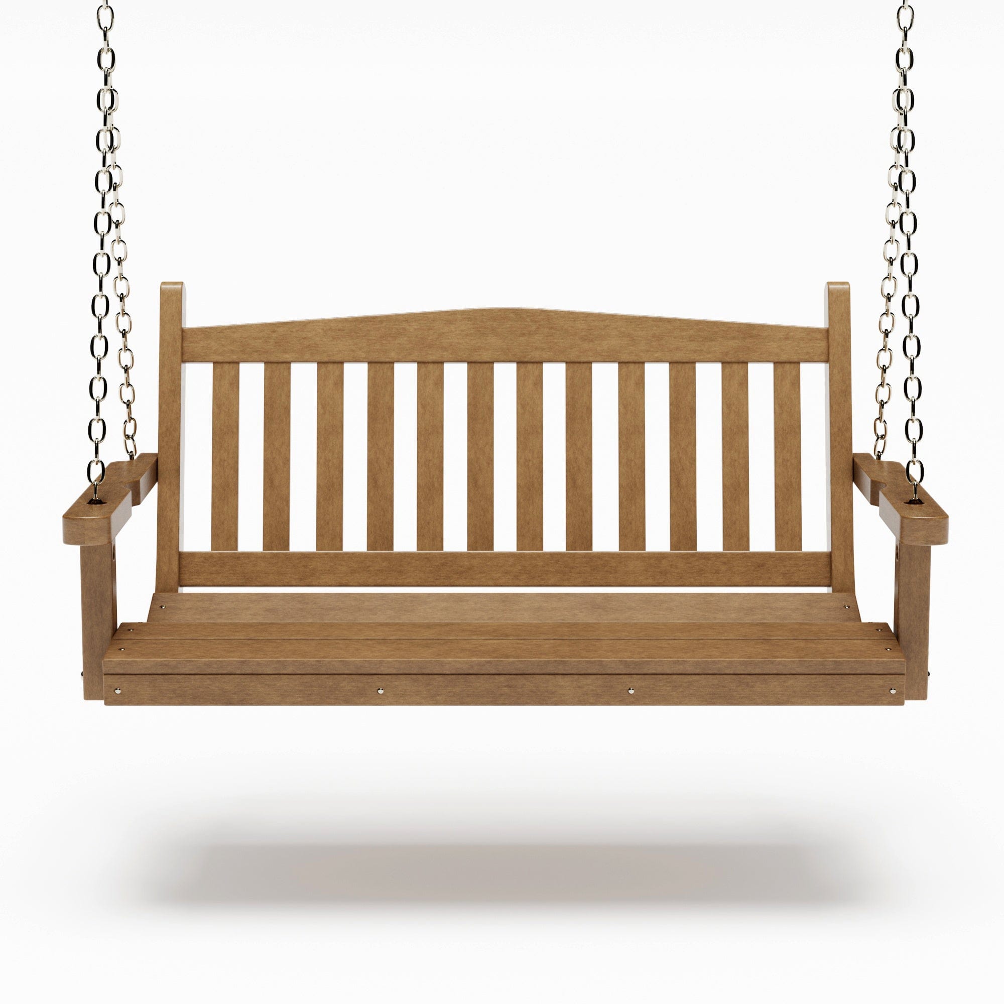 SimplyPoly 4 Foot Amish Made Mission Recycled Plastic Porch Swing, Tudor Brown