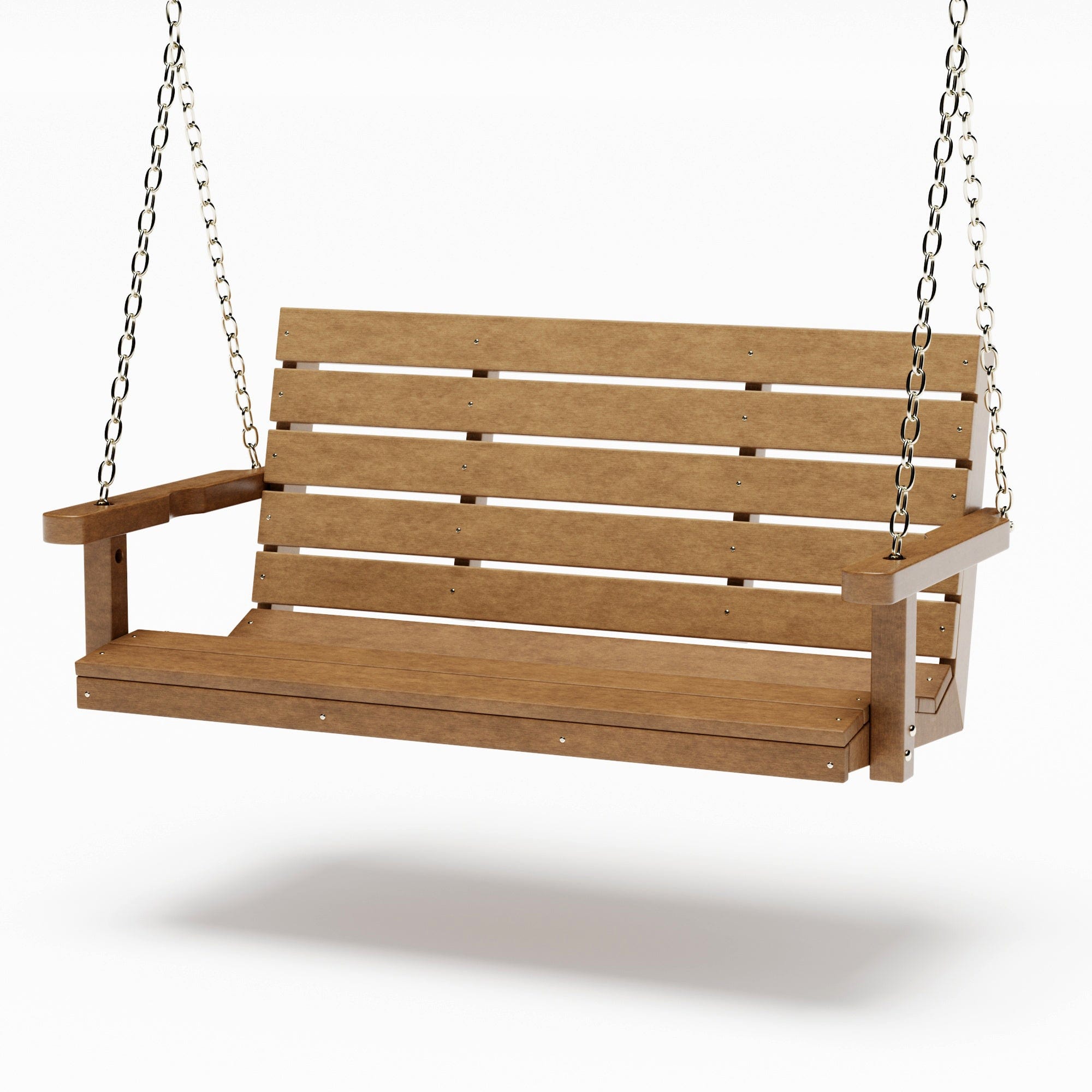 SimplyPoly 4 Foot Amish Made Signature Recycled Plastic Porch Swing, Tudor Brown