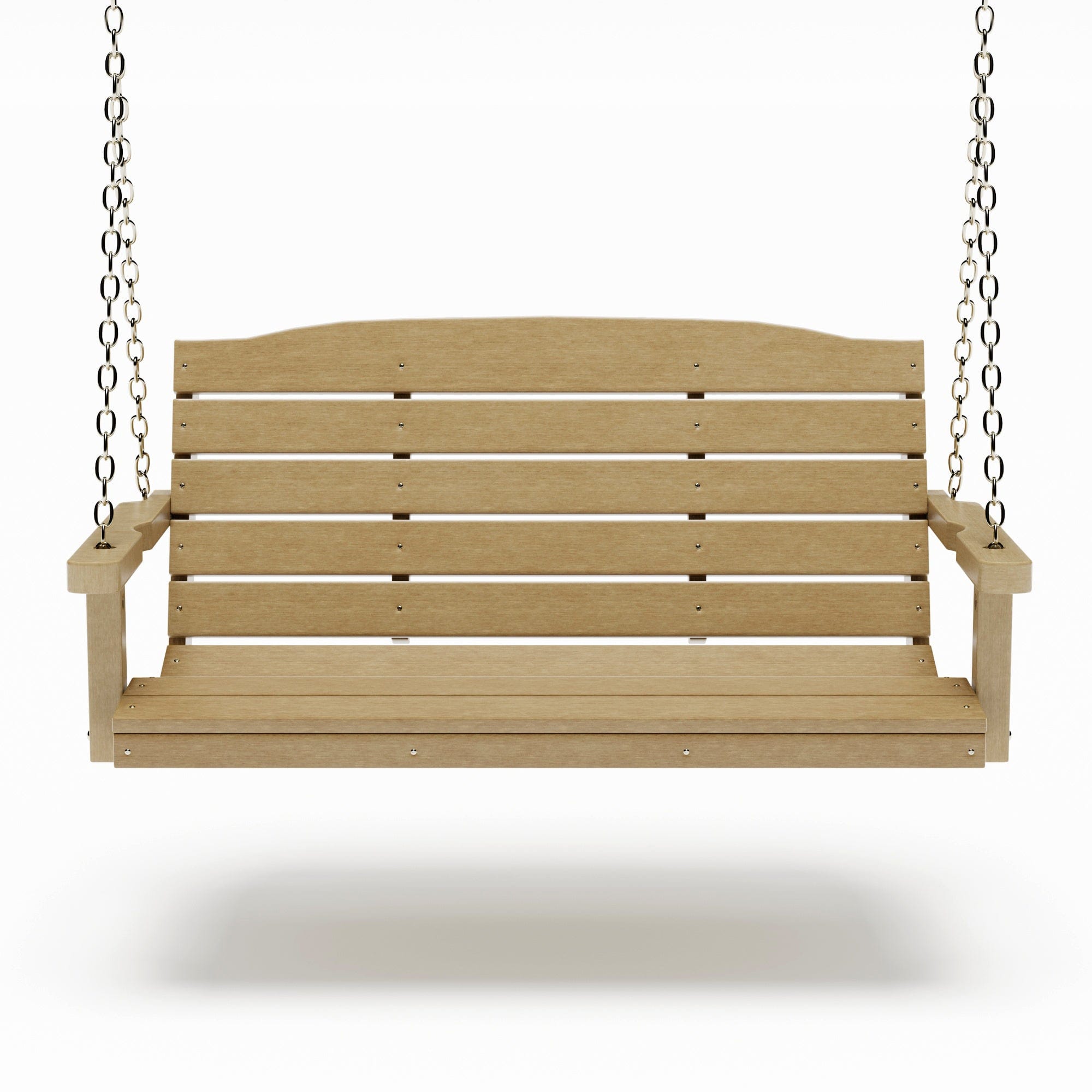 SimplyPoly 4 Foot Amish Made Classic Recycled Plastic Porch Swing, Weathered Wood