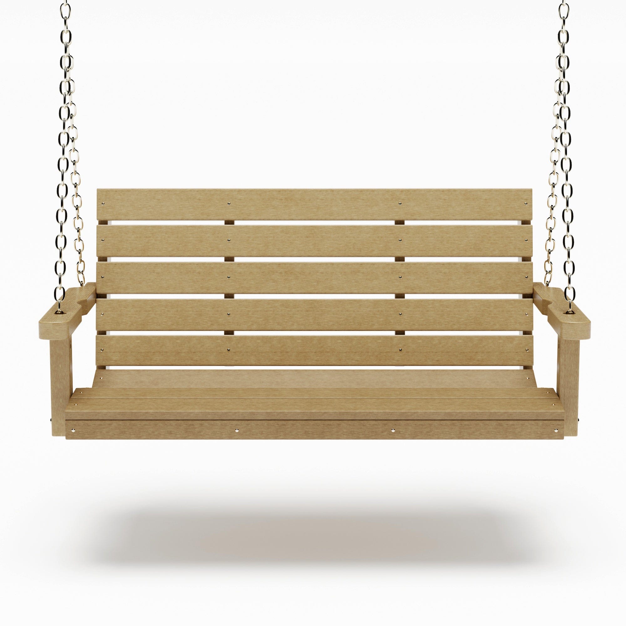 SimplyPoly 4 Foot Amish Made Signature Recycled Plastic Porch Swing, Weathered Wood