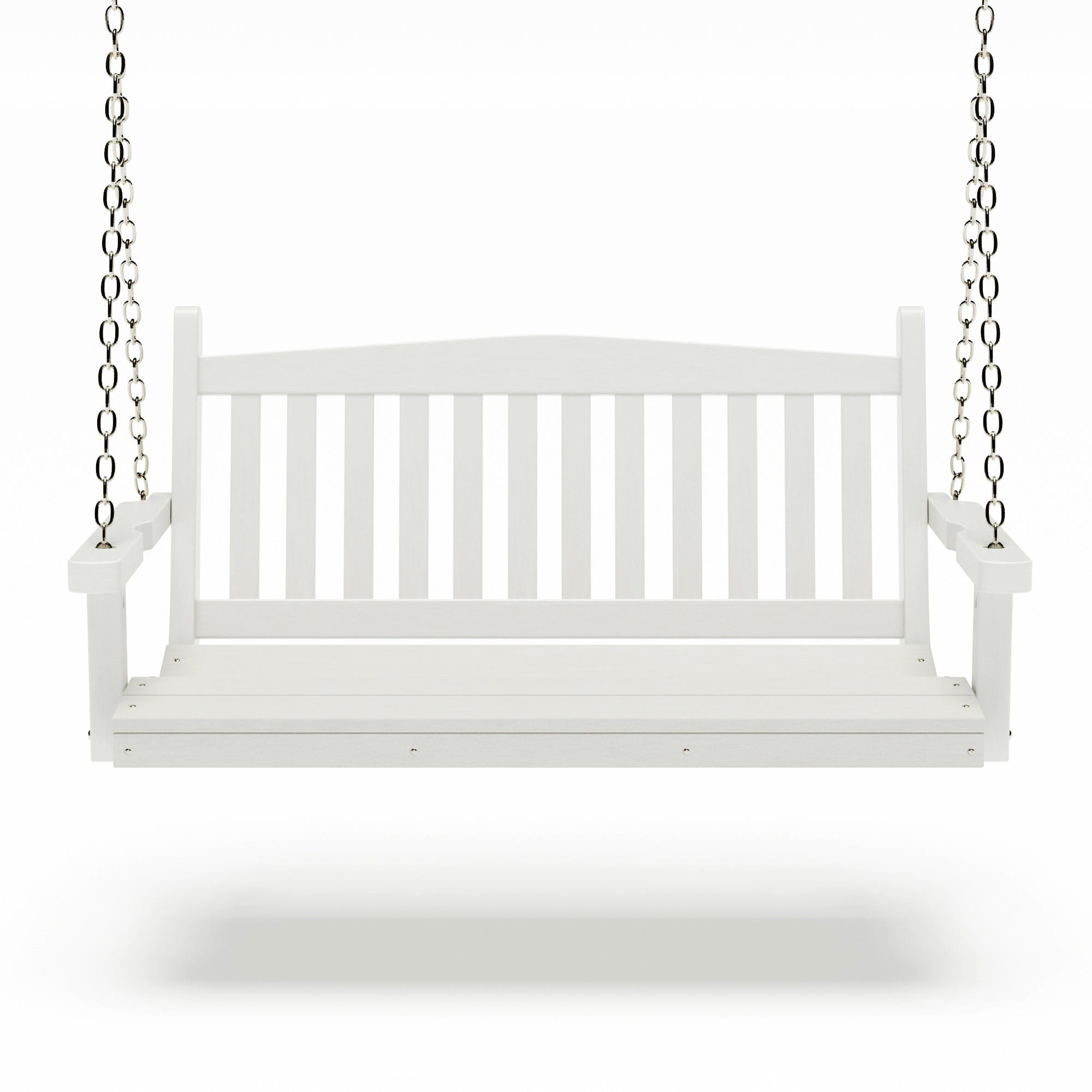 SimplyPoly 4 Foot Amish Made Mission Recycled Plastic Porch Swing, Bright White