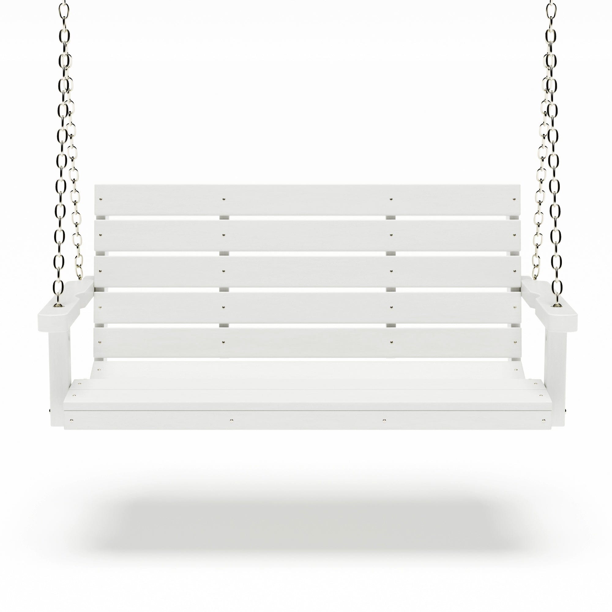 SimplyPoly 4 Foot Amish Made Signature Recycled Plastic Porch Swing, Bright White