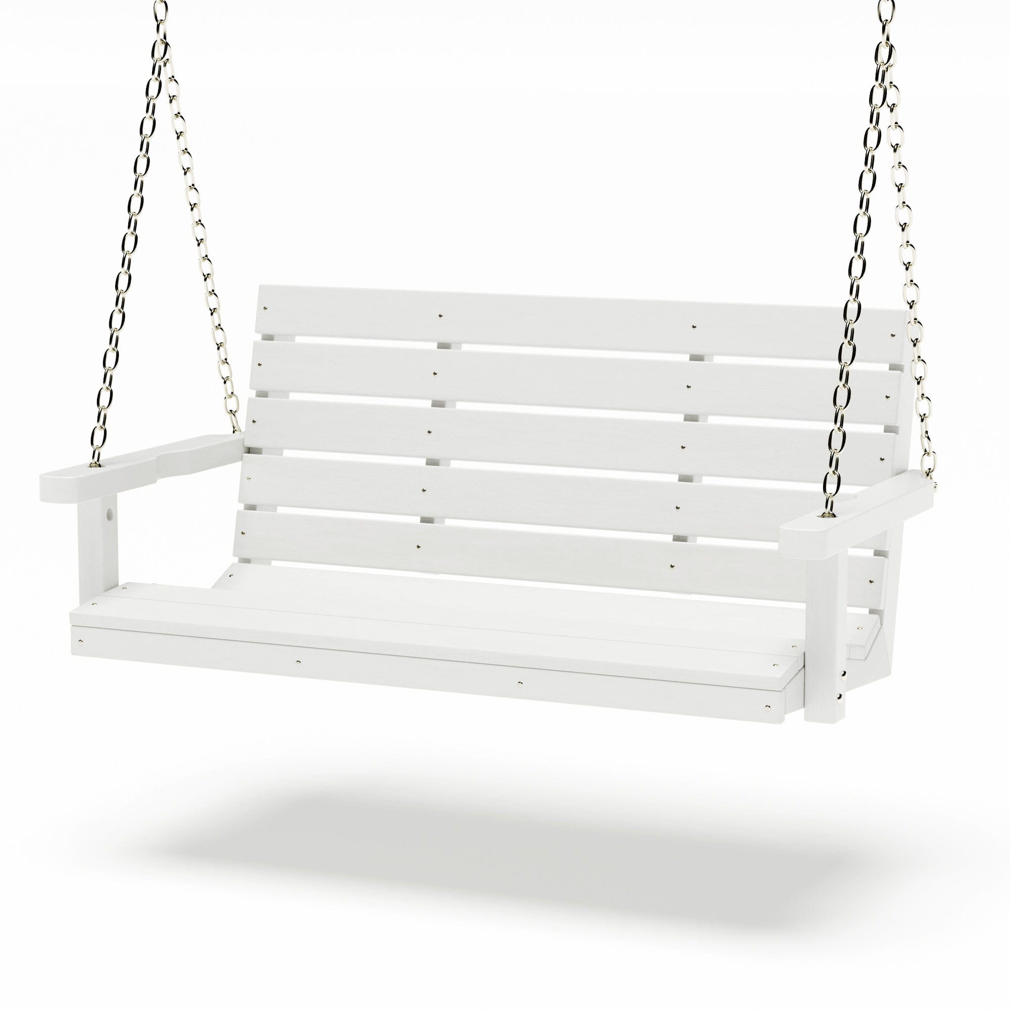 SimplyPoly 4 Foot Amish Made Signature Recycled Plastic Porch Swing, Bright White