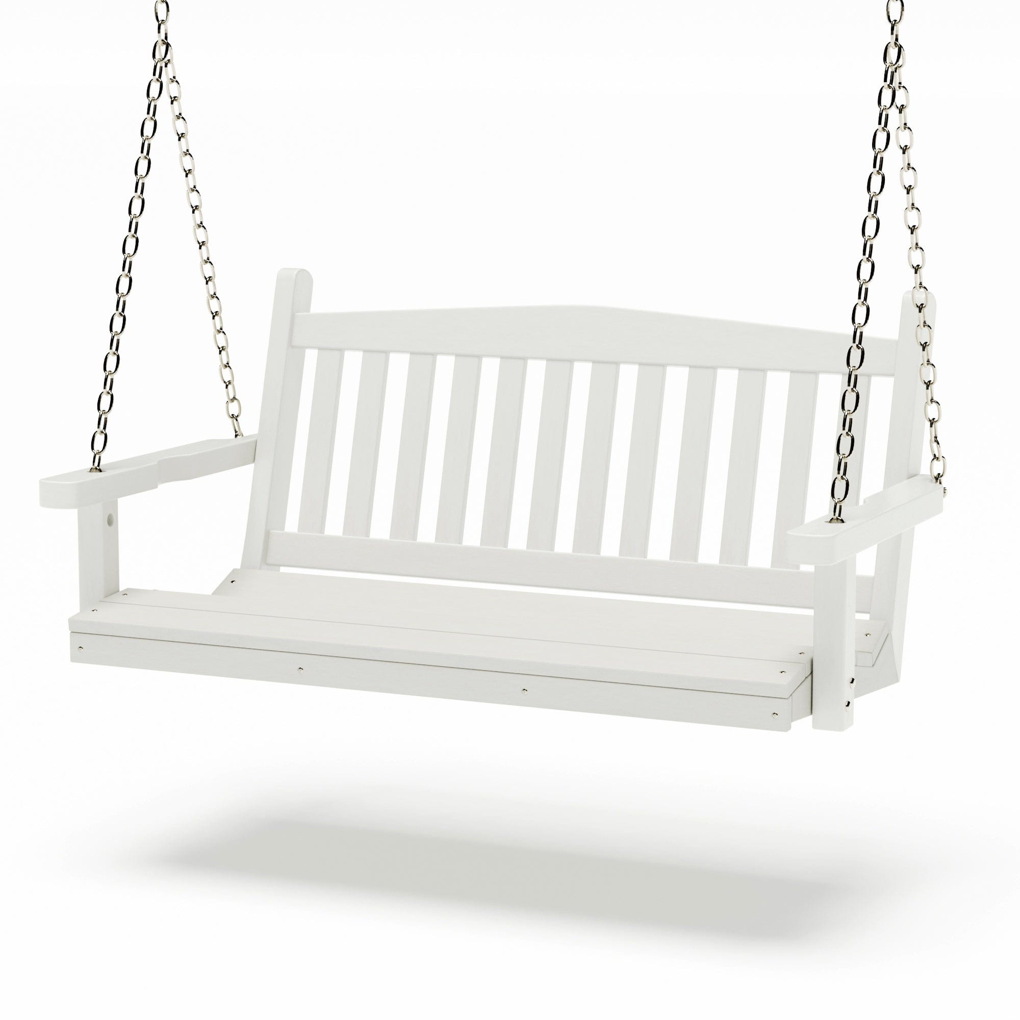 SimplyPoly 4 Foot Amish Made Mission Recycled Plastic Porch Swing, Bright White