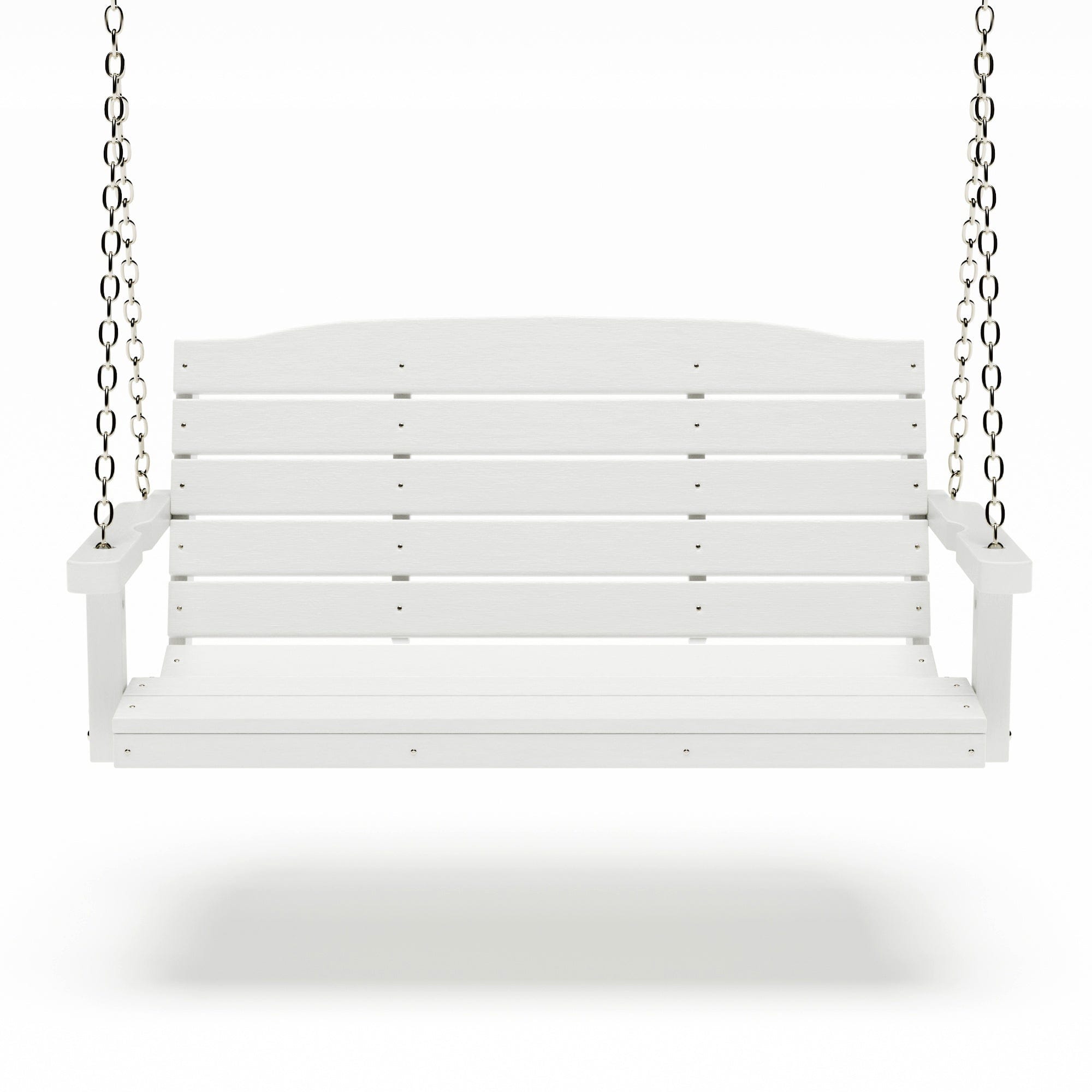 SimplyPoly 4 Foot Amish Made Classic Recycled Plastic Porch Swing, Bright White