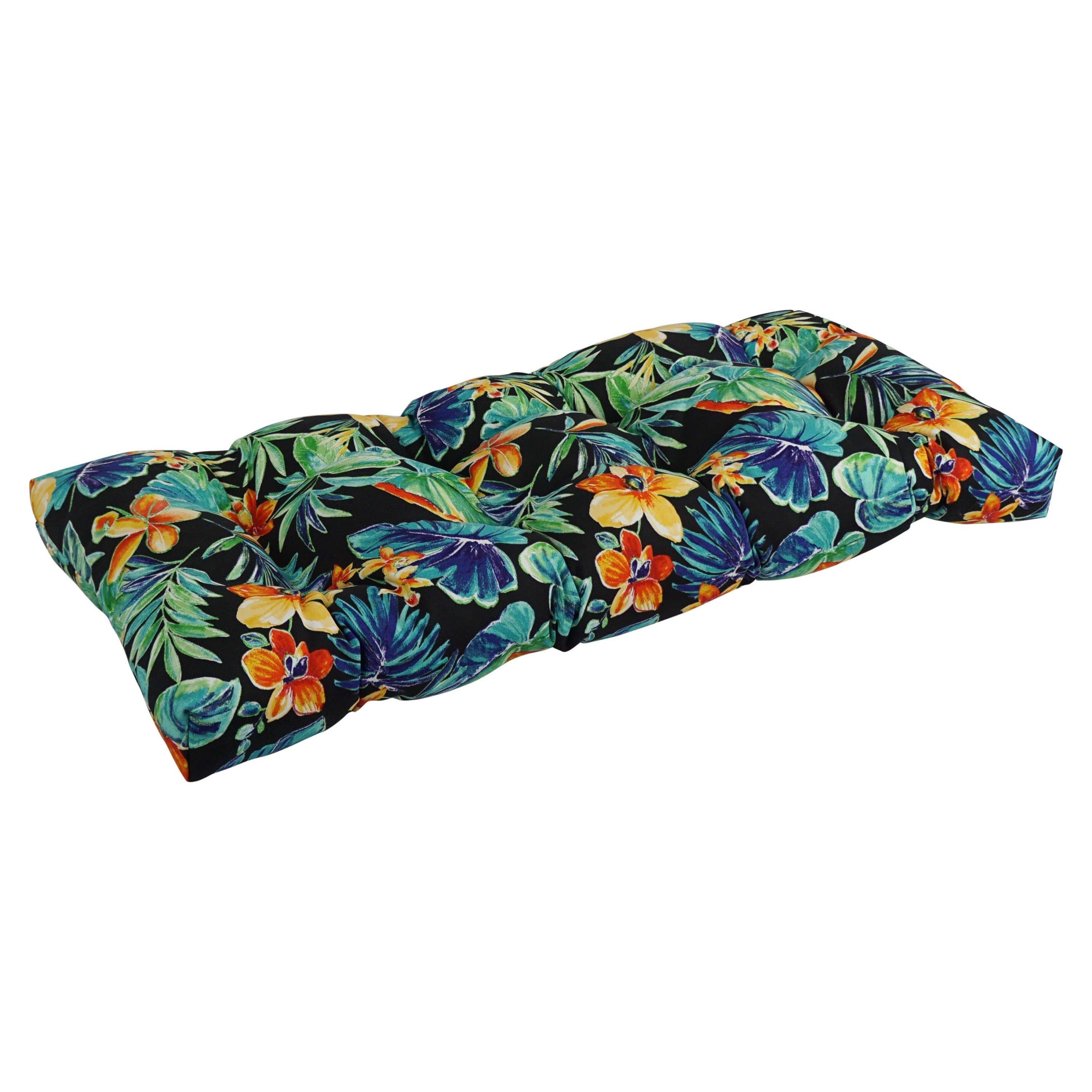 Blazing Needles 42 x 19 in. Tufted Outdoor Loveseat Cushion