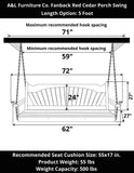 A&L Furniture Co. Fanback Red Cedar Porch Swing