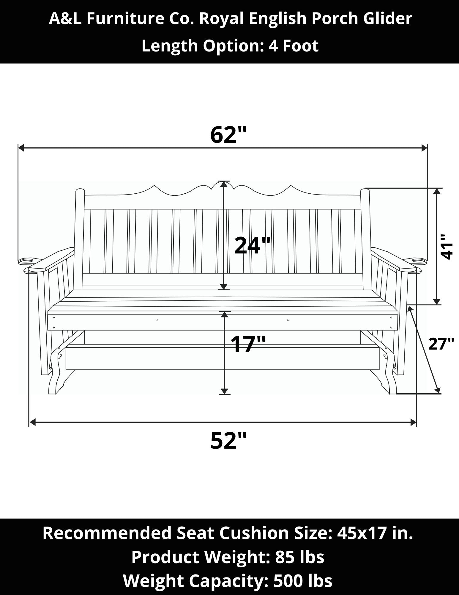 A&L Furniture Co. Royal English Porch Glider