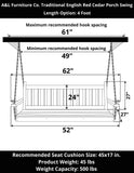 A&L Furniture Co. Traditional English Red Cedar Porch Swing