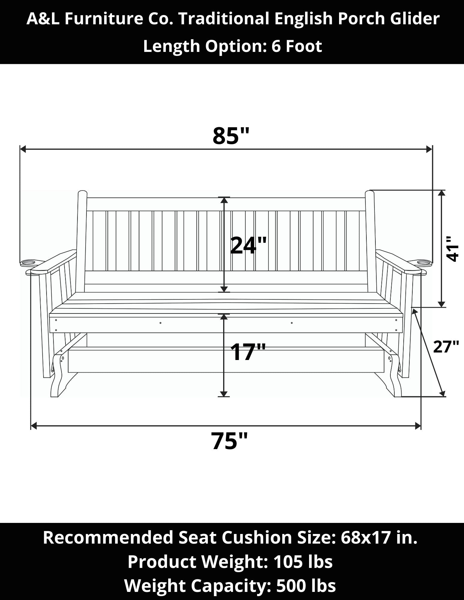 A&L Furniture Co. Traditional English Porch Glider