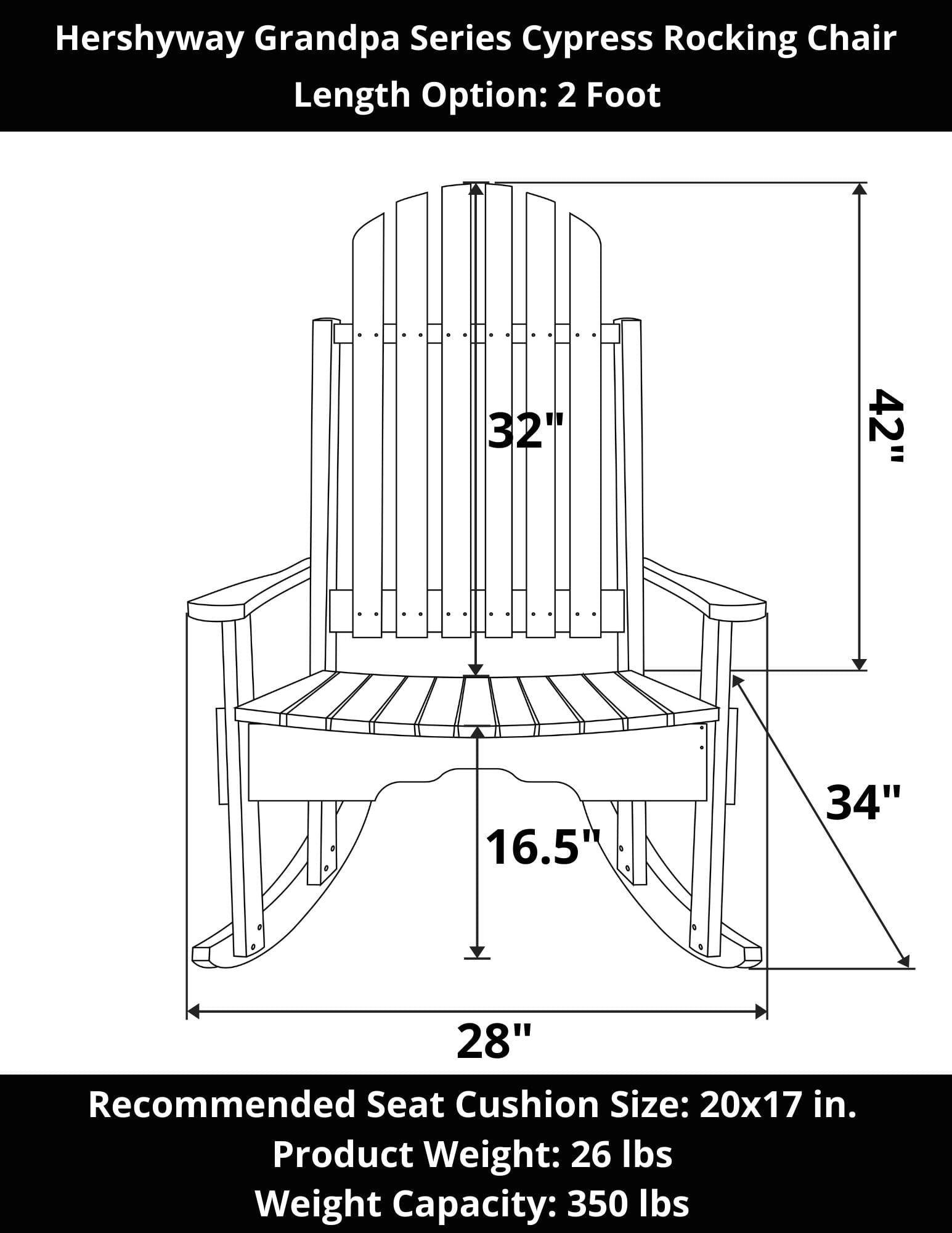 Hershyway Grandpa Series Cypress Rocking Chair
