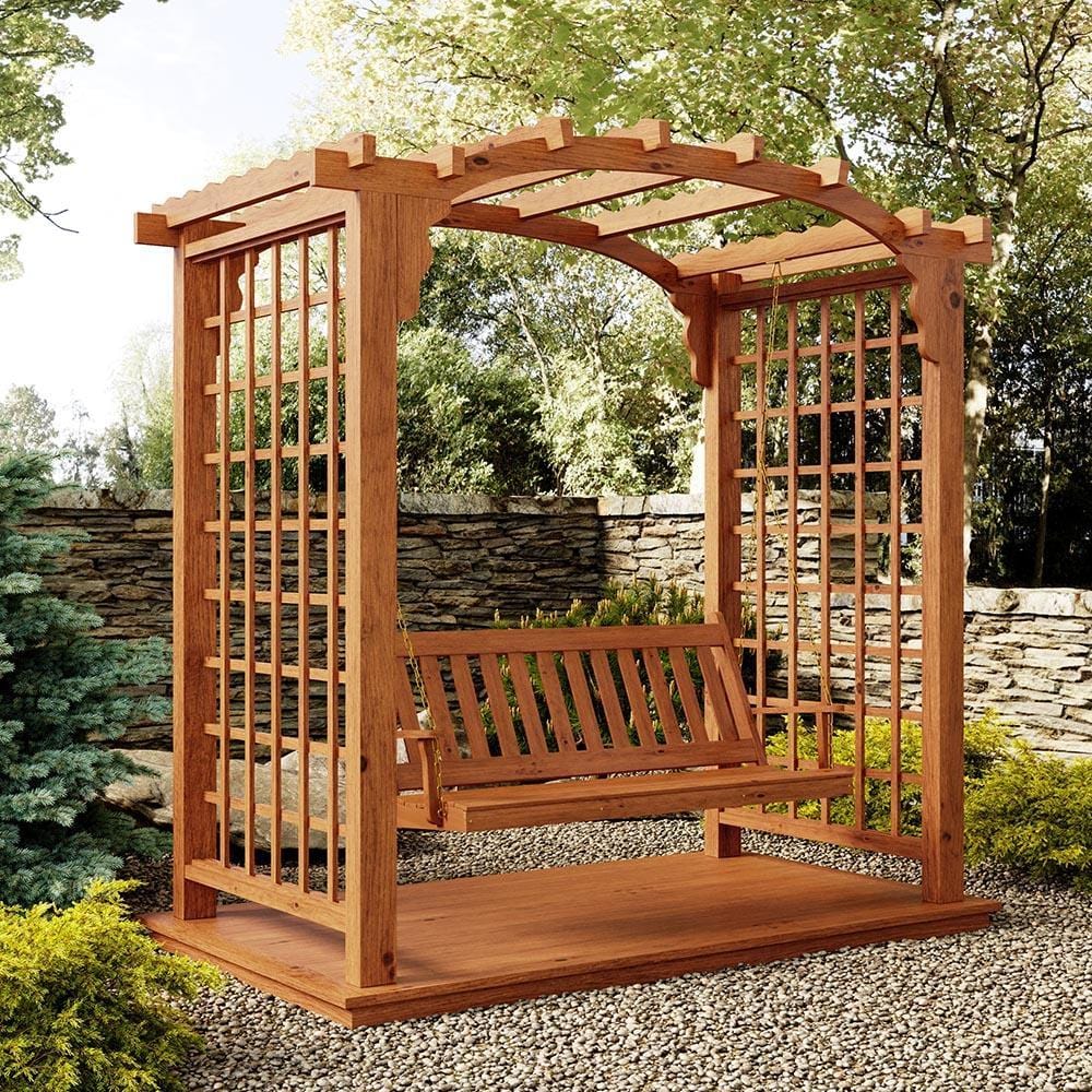 Keystone Amish Co. Georgetown Cedar Arbor With Swing Set