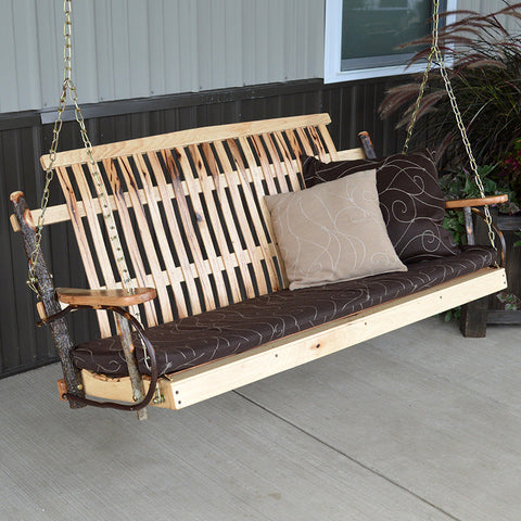A&L Furniture Co. Rustic Hickory Porch Swing
